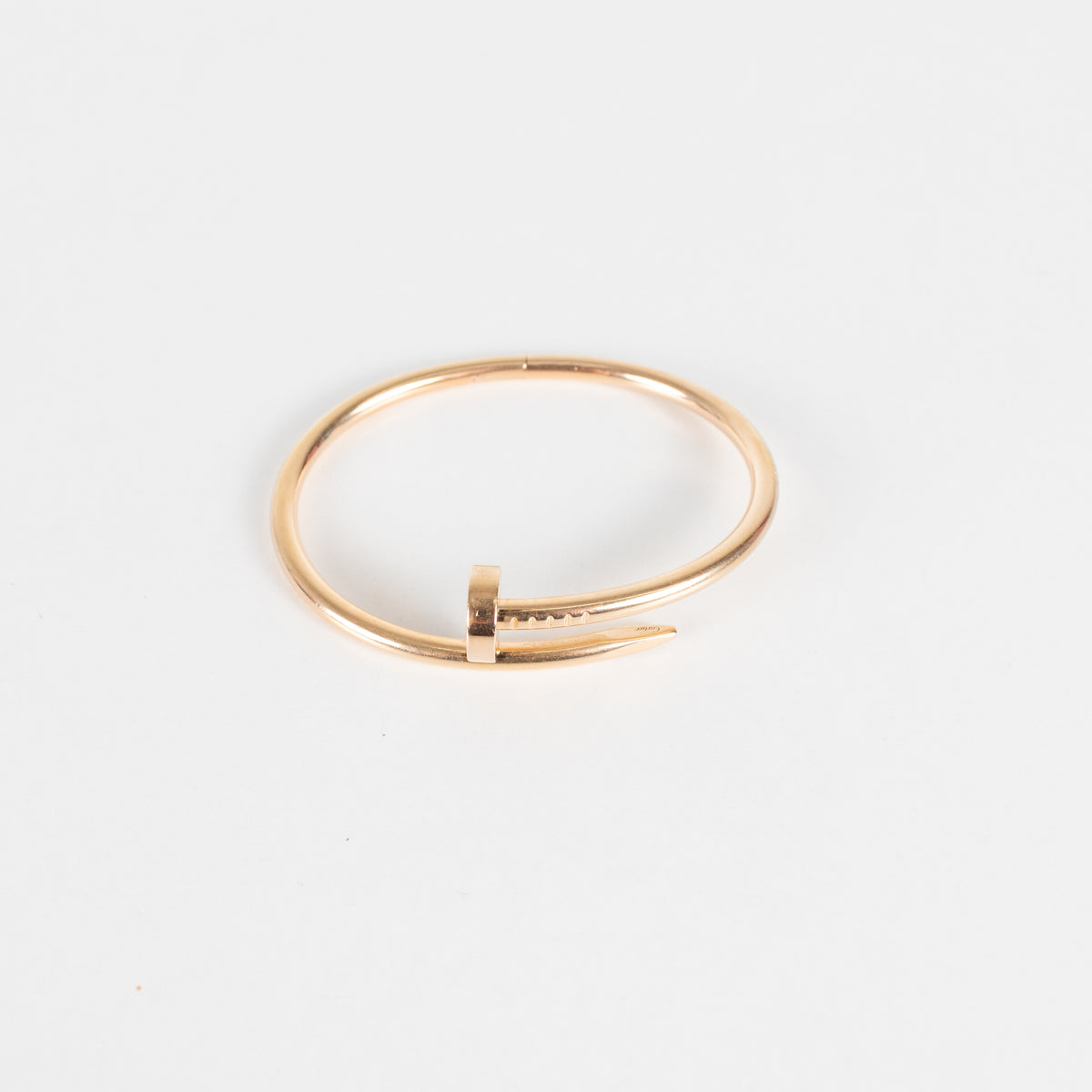Cartier Rose Gold Plain Juste Un Clou Bracelet Size 16