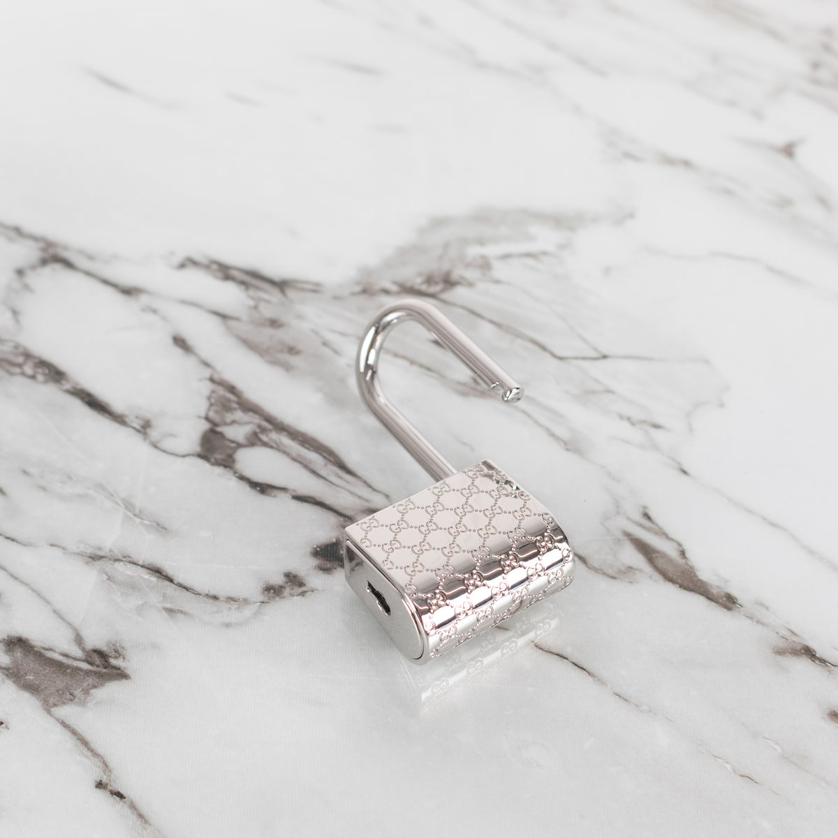 Gucci Silver Padlock And Key Pendant Necklace