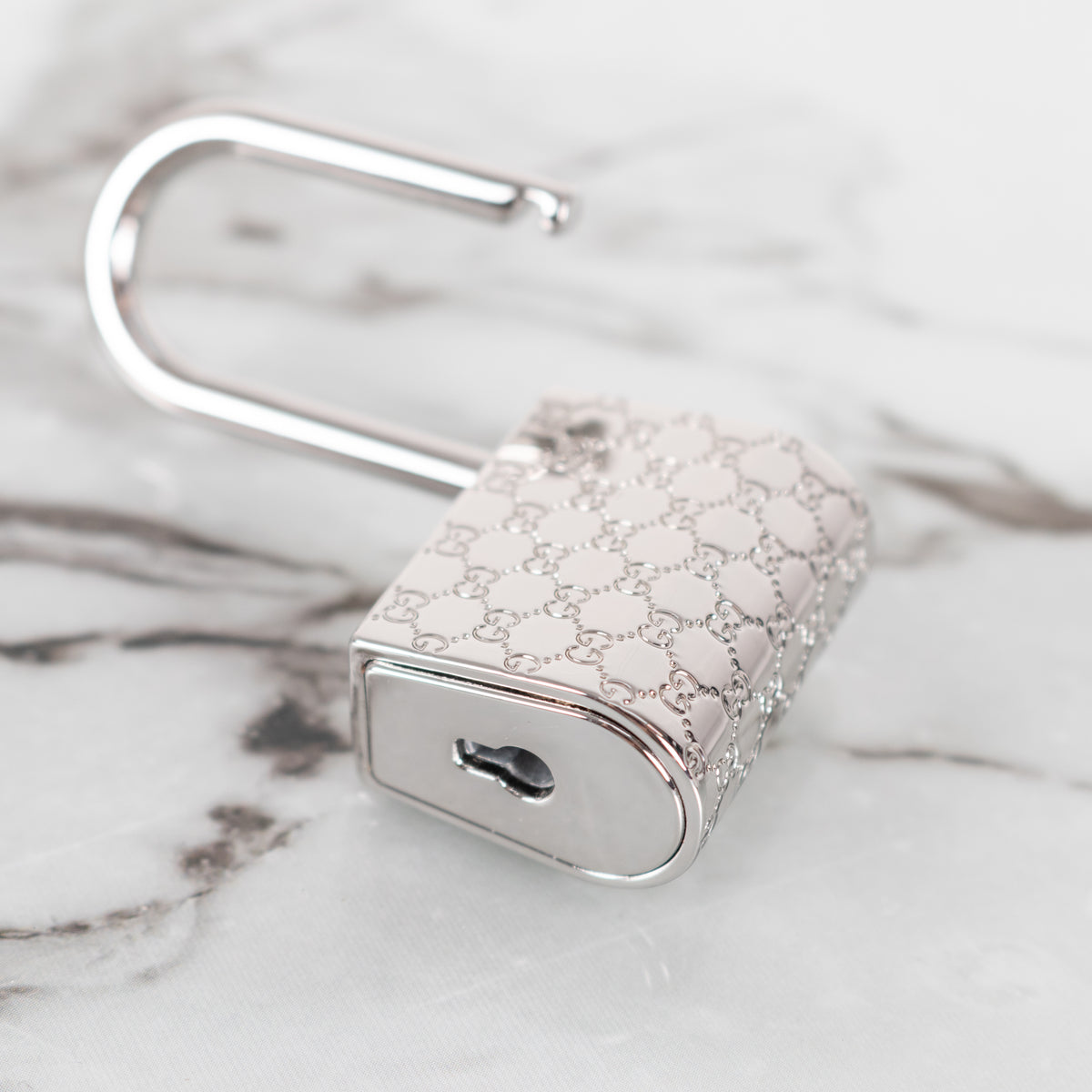 Gucci Silver Padlock And Key Pendant Necklace