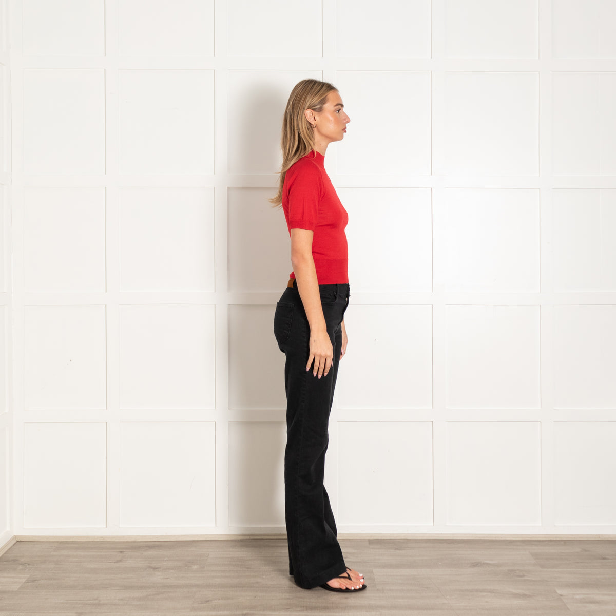 Vivienne Westwood Red Wool Blend Short-Sleeved Turtleneck Sweater