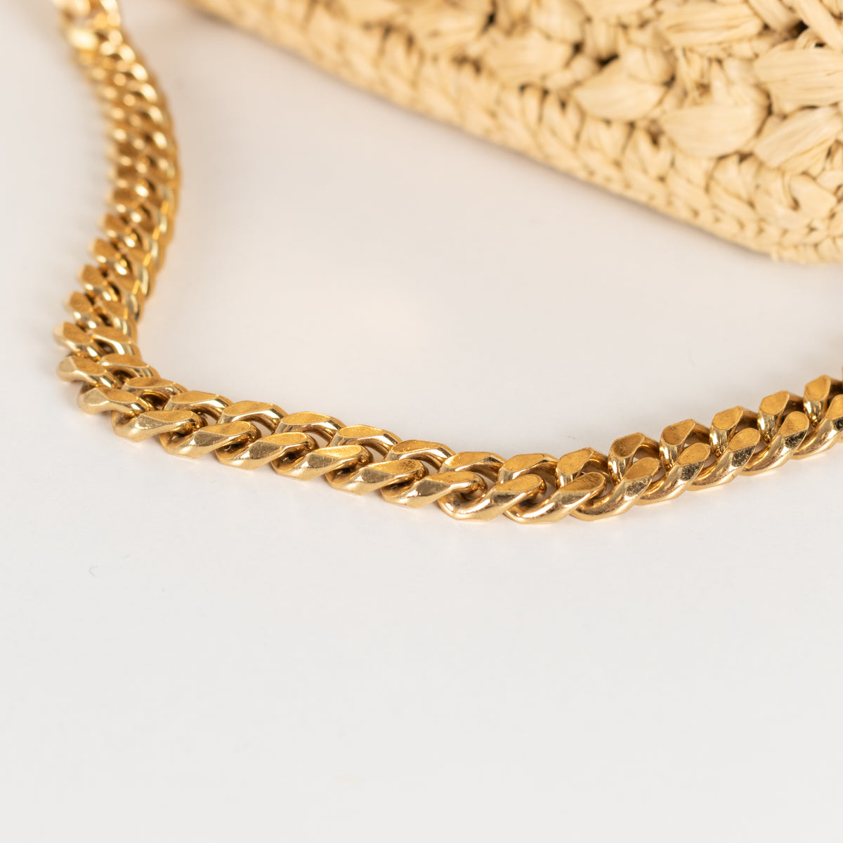 Celine Triomphe Raffia Chain Strap Bag