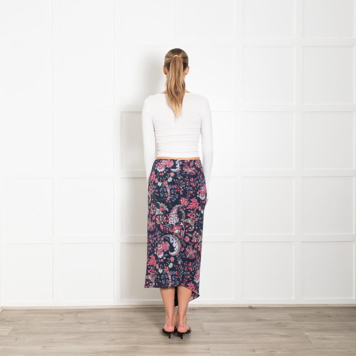 Isabel Marant Blue Pink Floral Silk Skirt