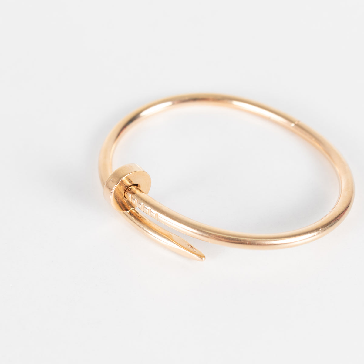 Cartier Rose Gold Plain Juste Un Clou Bracelet Size 16