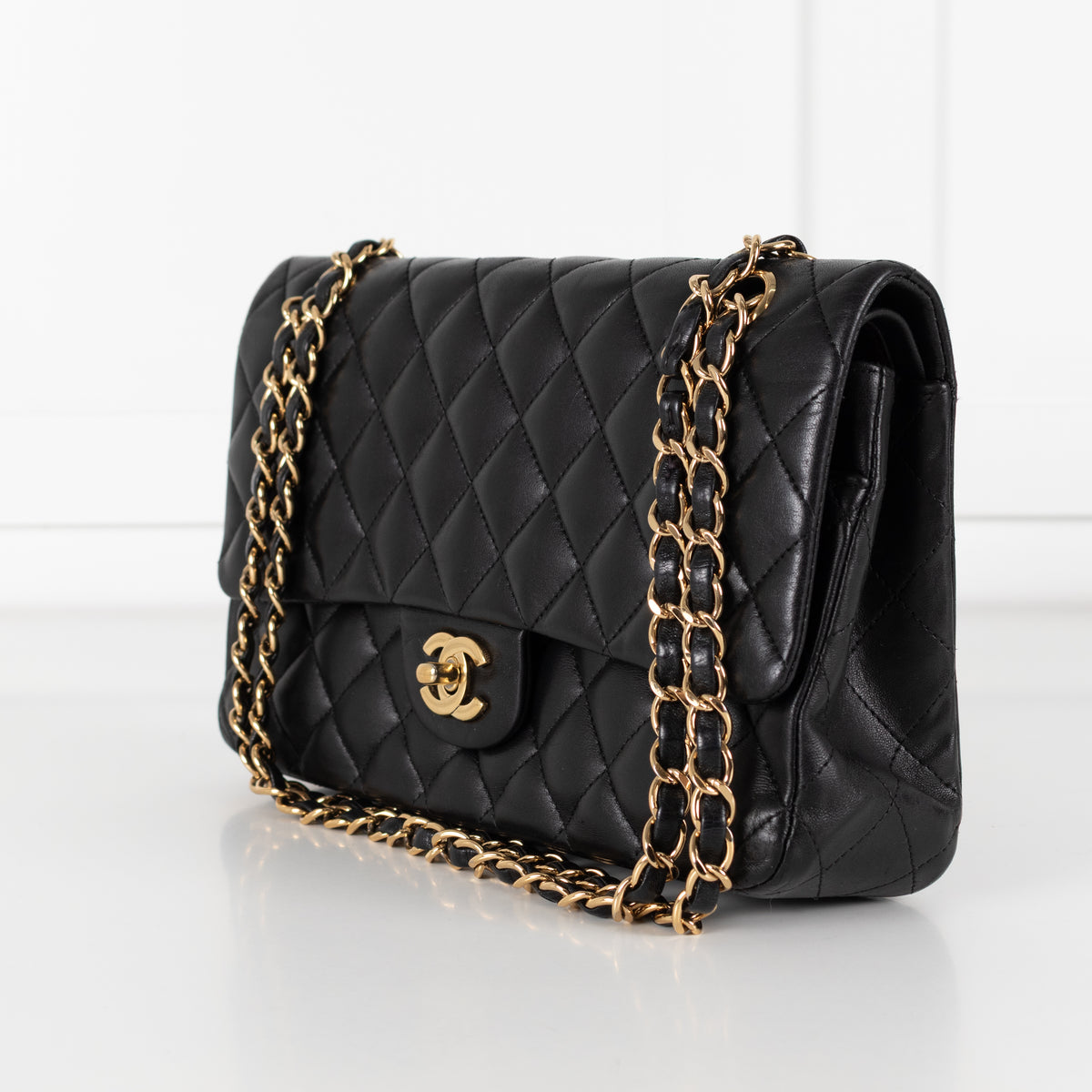 Chanel Medium Black Double Flap with Gold Hardware