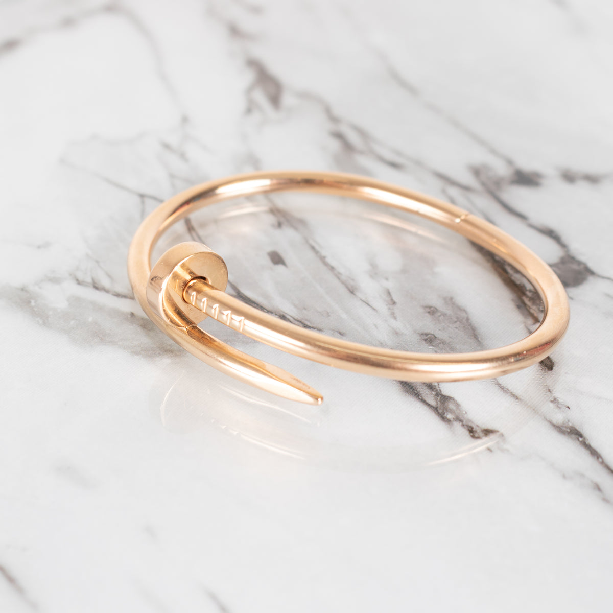 Cartier Rose Gold Plain Juste Un Clou Bracelet Size 16