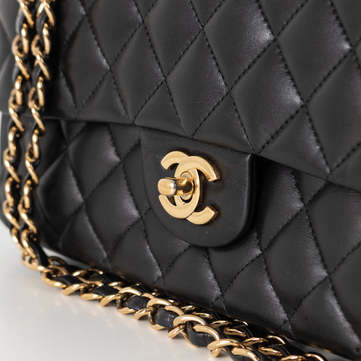 Chanel Medium Black Double Flap with Gold Hardware