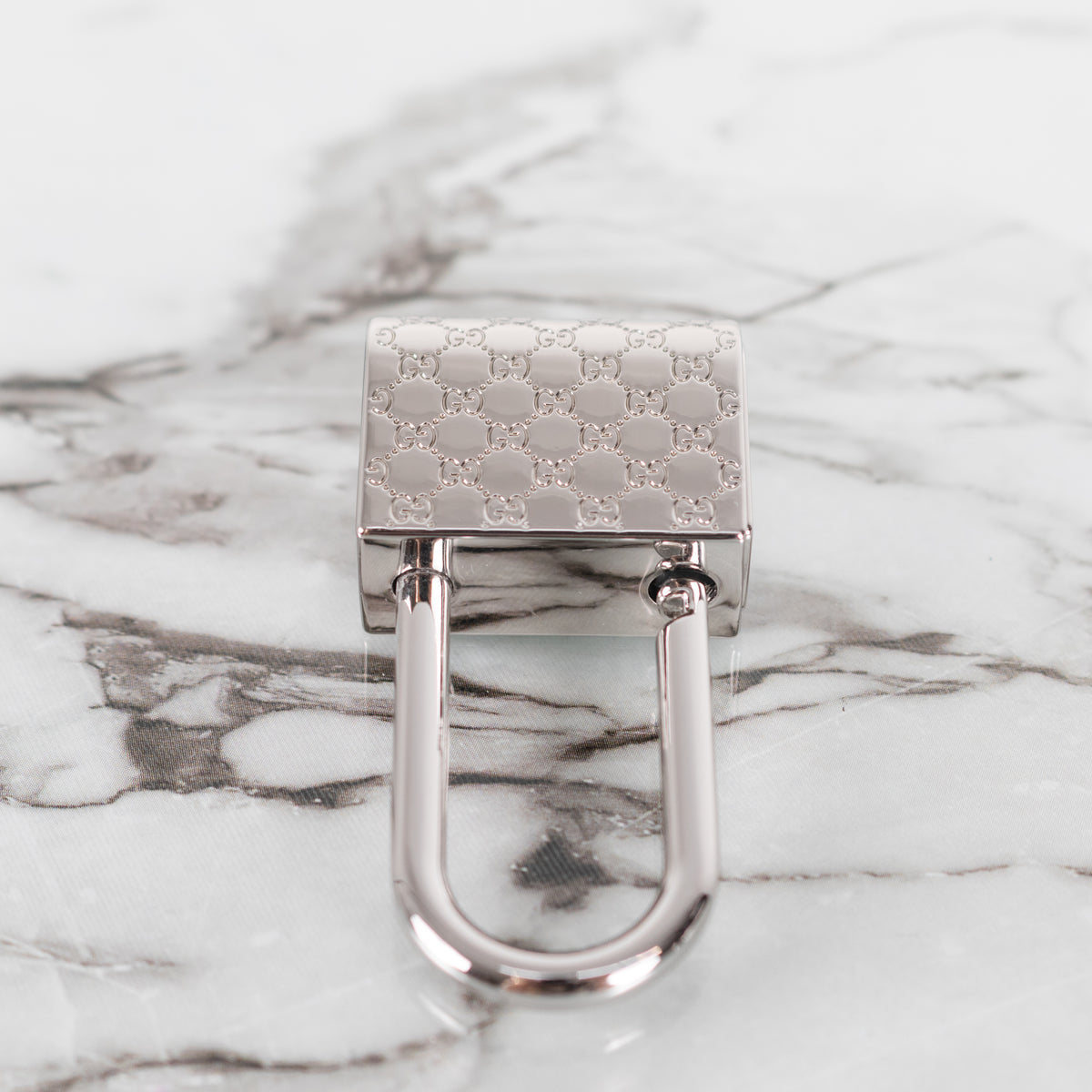 Gucci Silver Padlock And Key Pendant Necklace