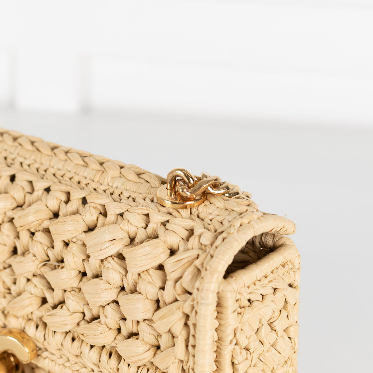 Celine Triomphe Raffia Chain Strap Bag