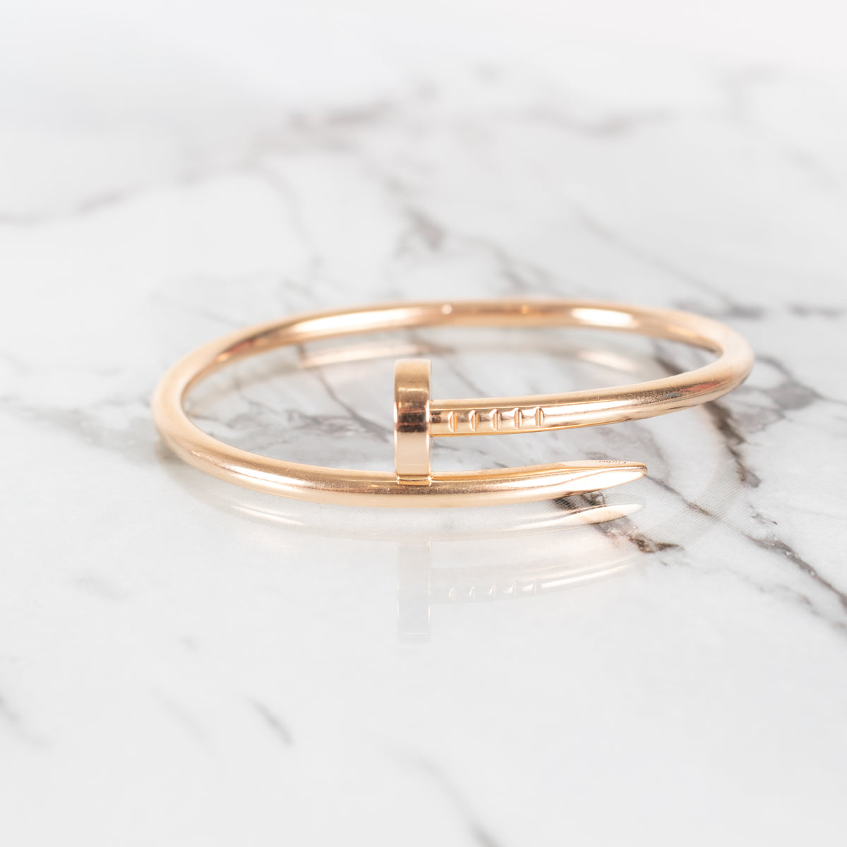 Cartier Rose Gold Plain Juste Un Clou Bracelet Size 16