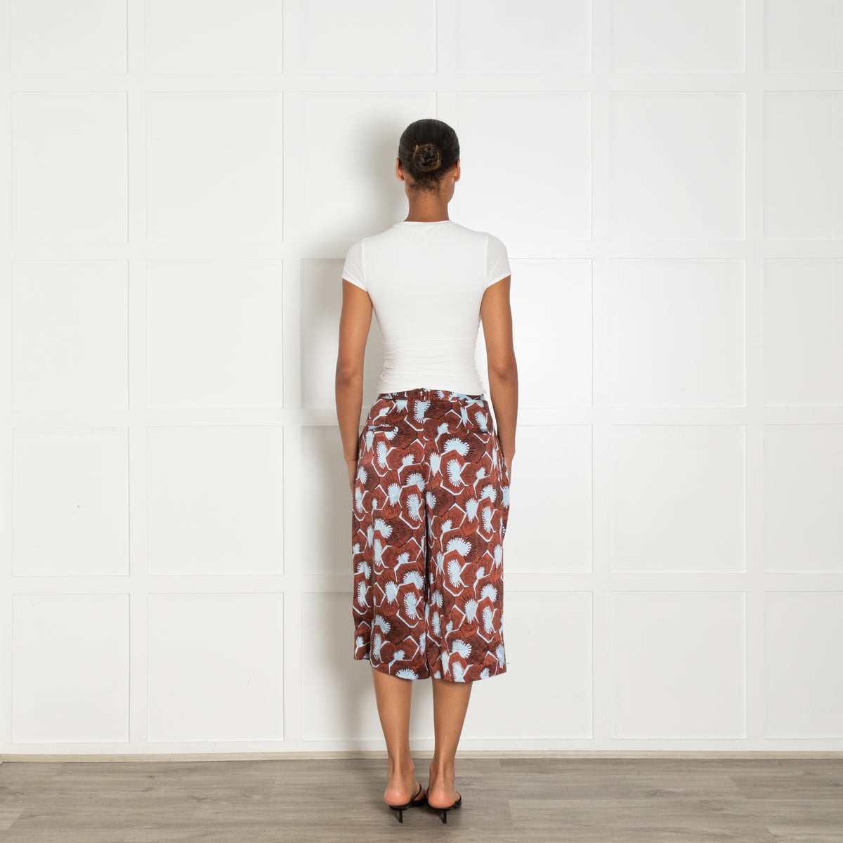 Equipment Brown Blue Silk Long Shorts