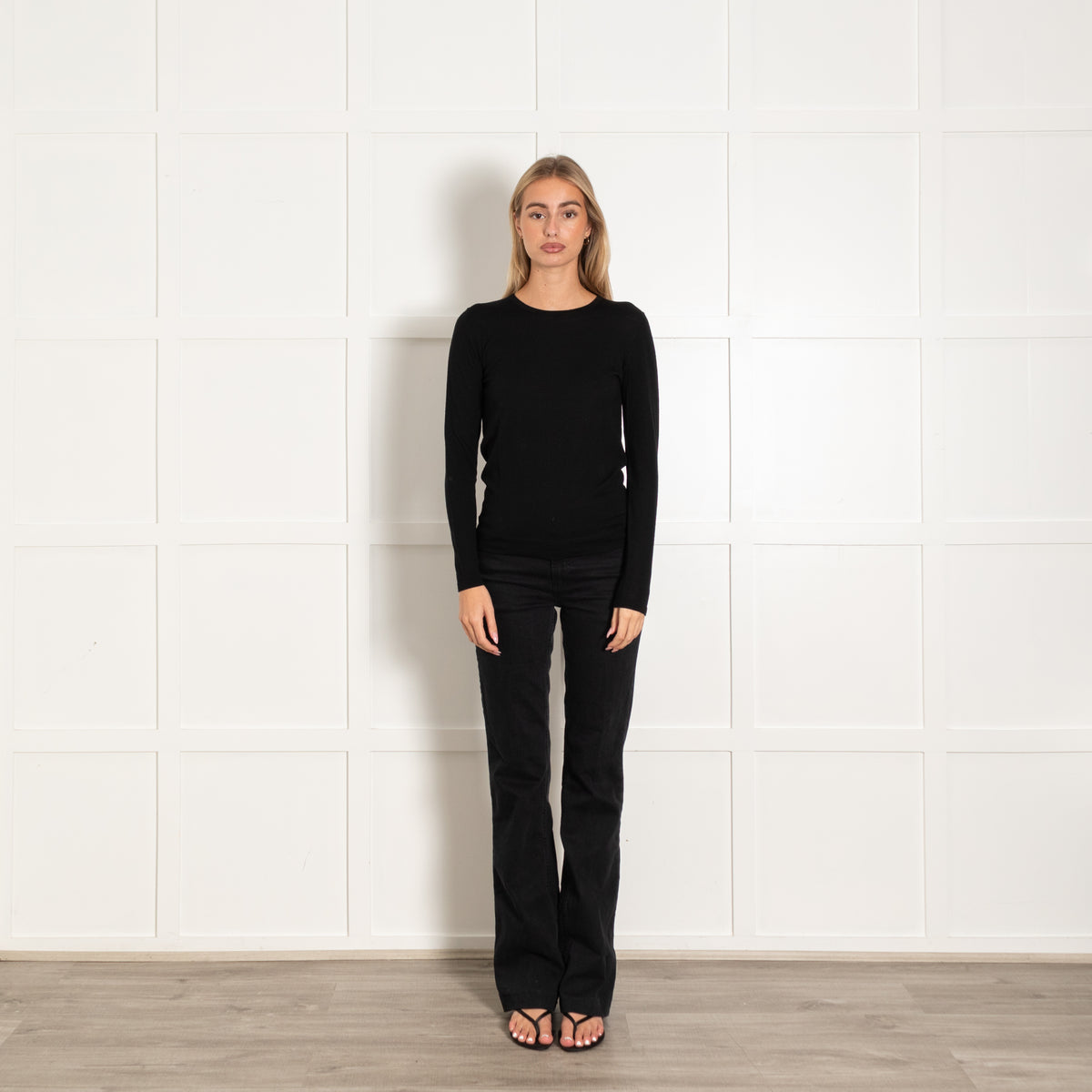 Akris Punto Black Fine Wool Long Sleeve Jumper