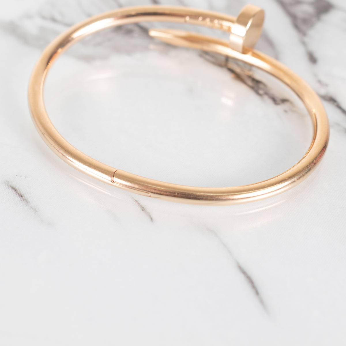 Cartier Rose Gold Plain Juste Un Clou Bracelet Size 16