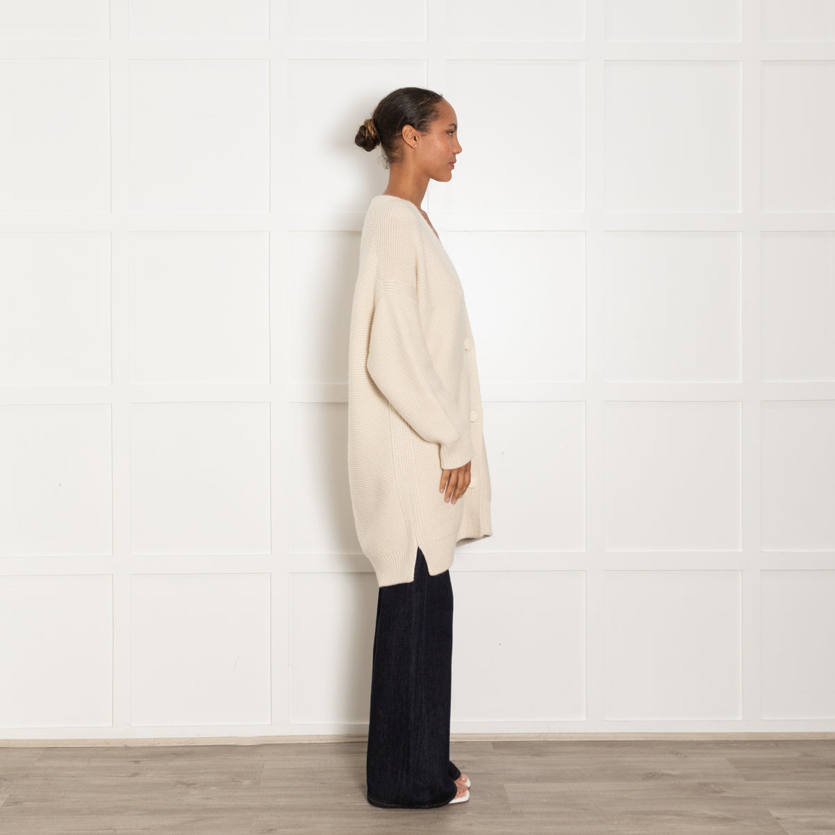 Hermes Cream Cashmere Long Cardigan