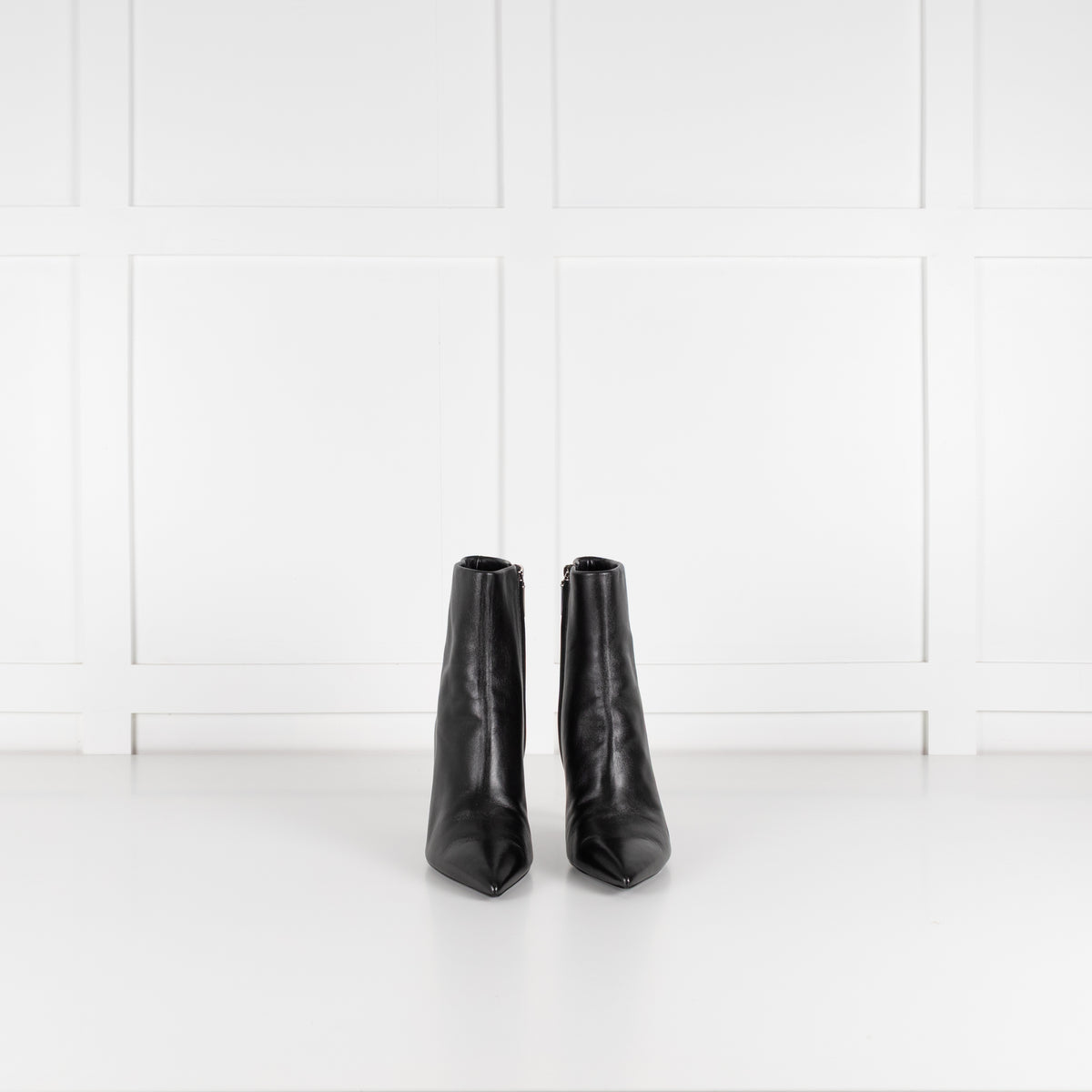 Saint Laurent Black Opyum Ankle Boots With Sculpted Heel