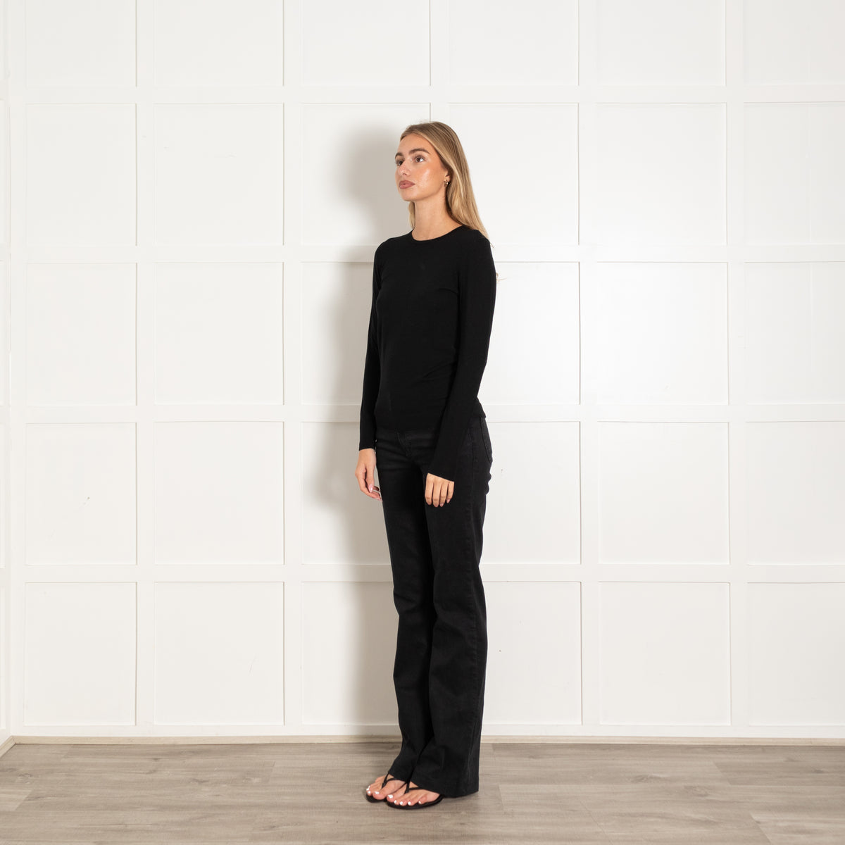 Akris Punto Black Fine Wool Long Sleeve Jumper