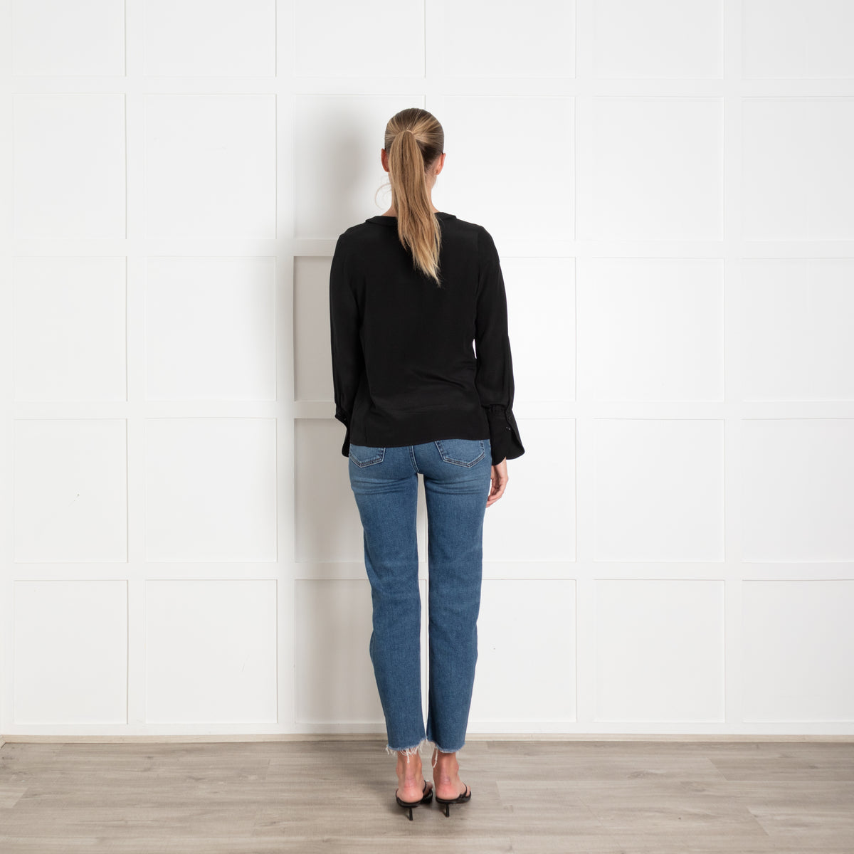 Tara Jarmon Black Deep Cuff Blouse