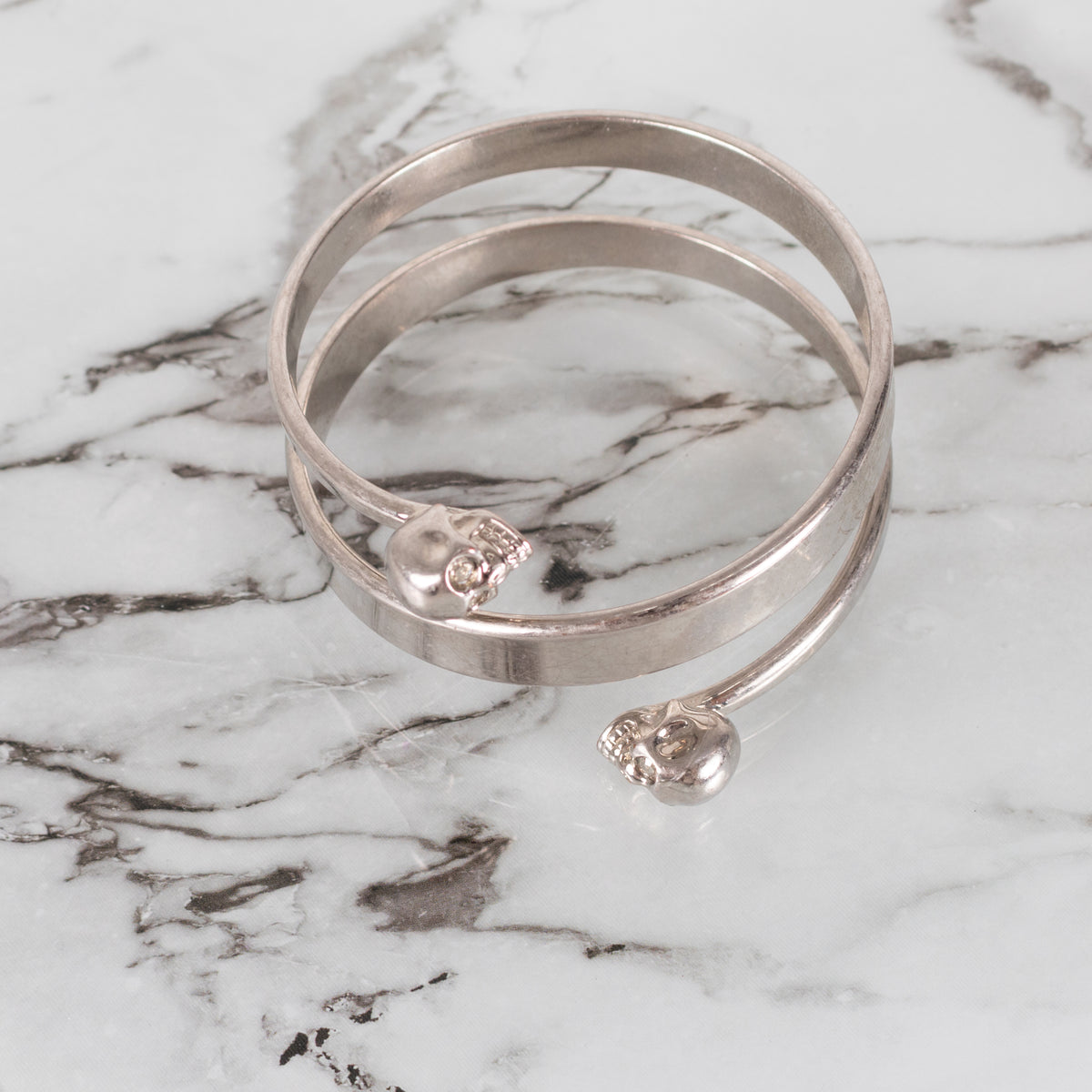 Alexander McQueen Skull Silver Tone Bangle