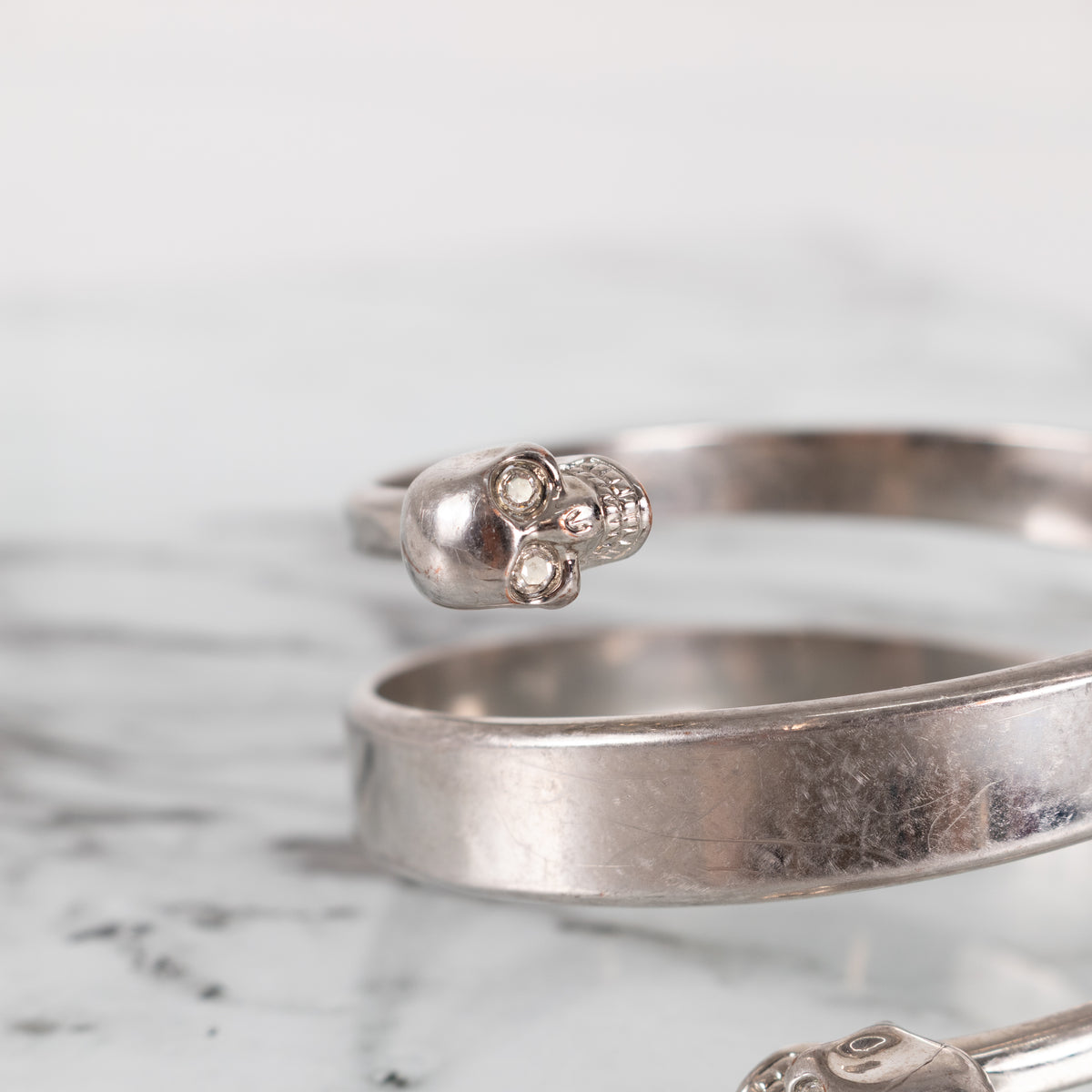 Alexander McQueen Skull Silver Tone Bangle