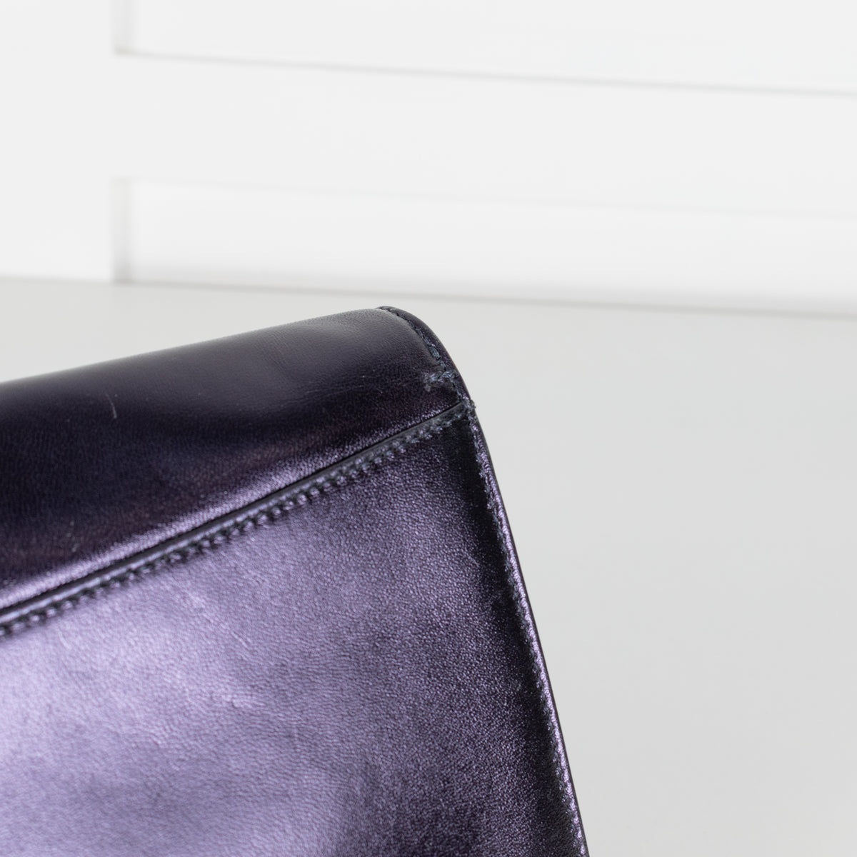 Max Mara Navy Purple Metallic Clutch Bag