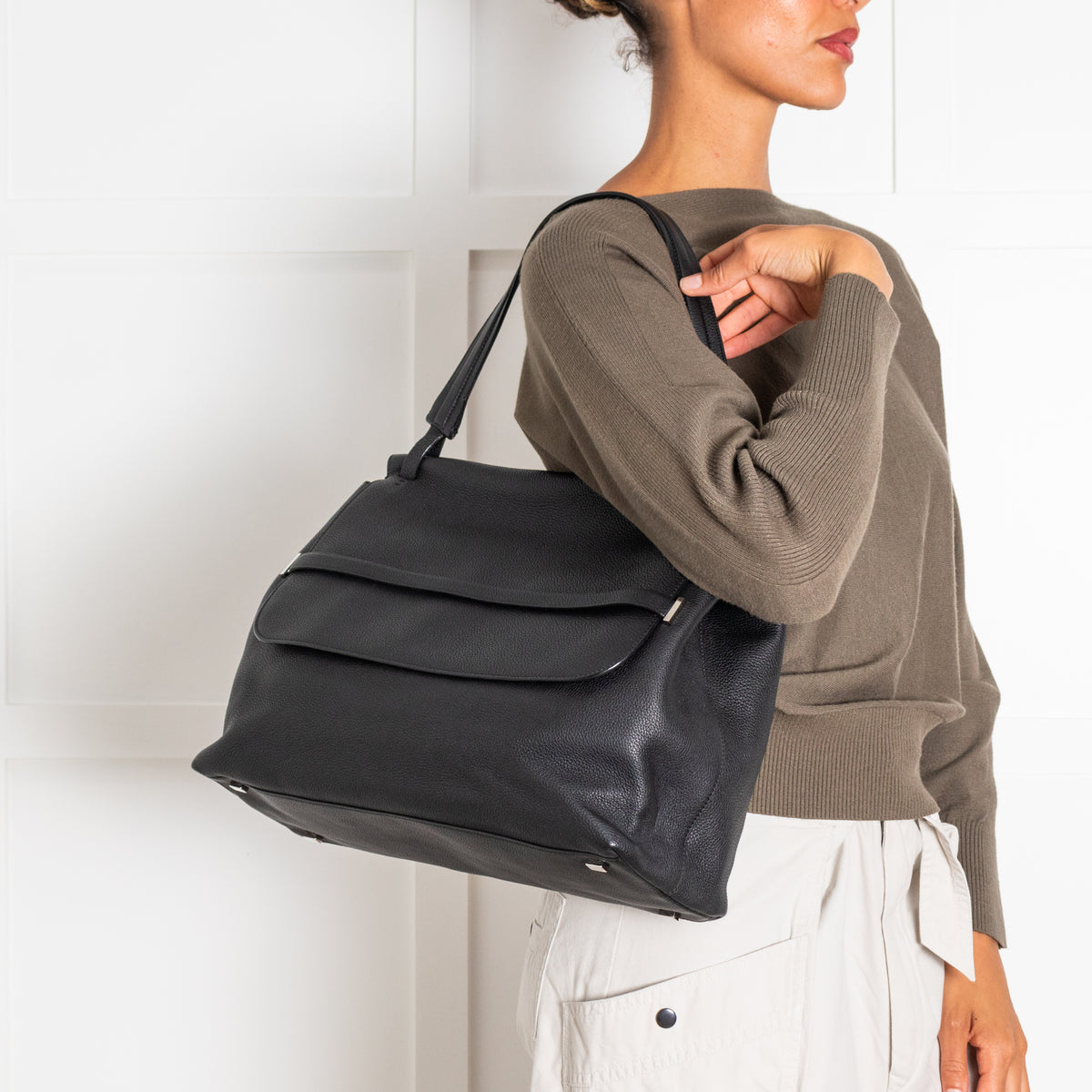 The Row Black Sideby Tote