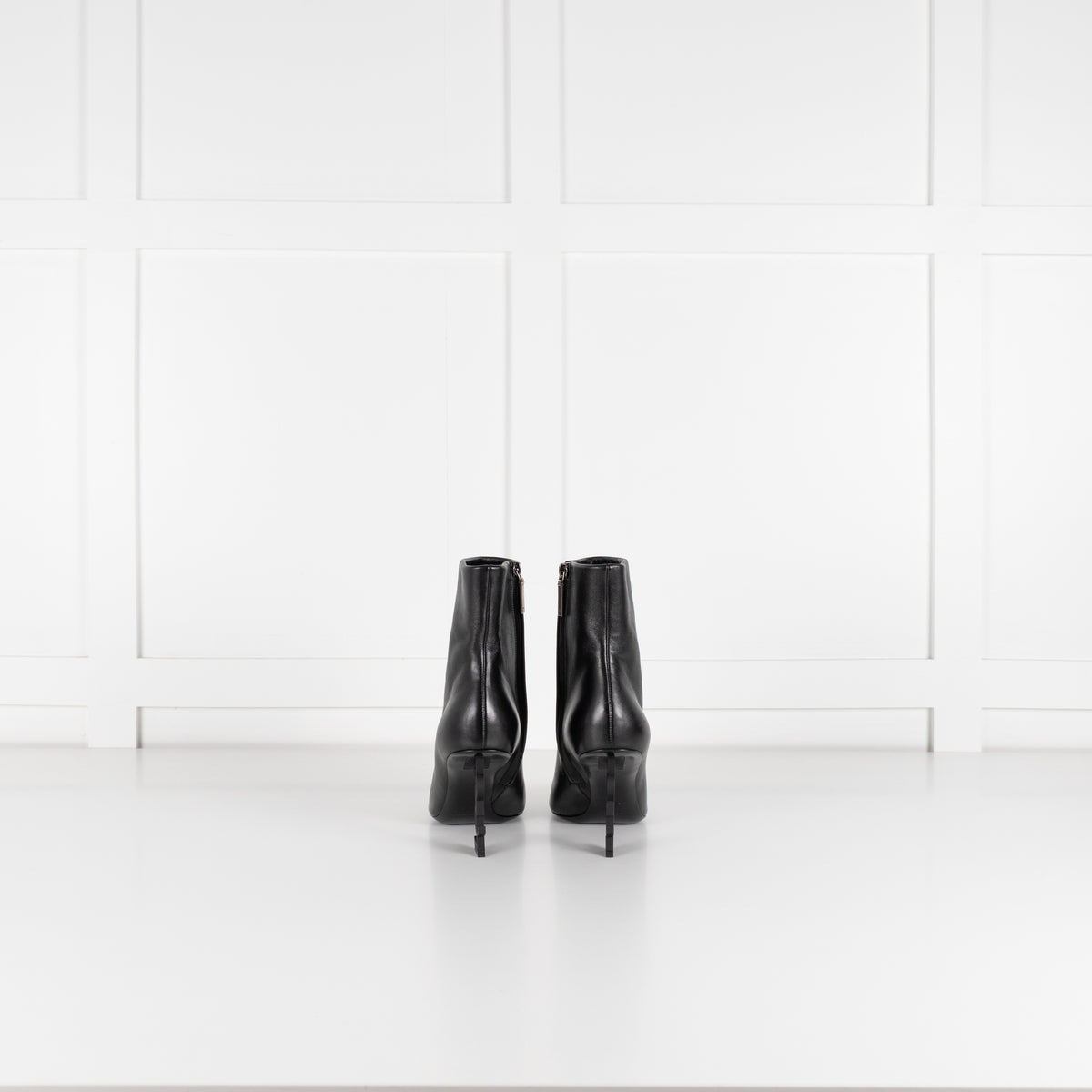 Saint Laurent Black Opyum Ankle Boots With Sculpted Heel