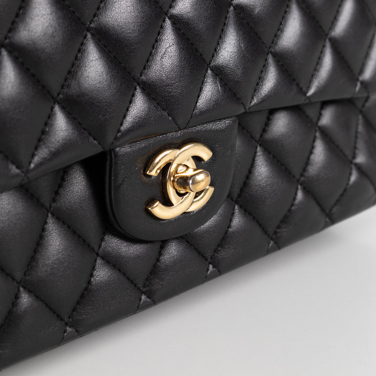 Chanel Medium Black Double Flap with Gold Hardware