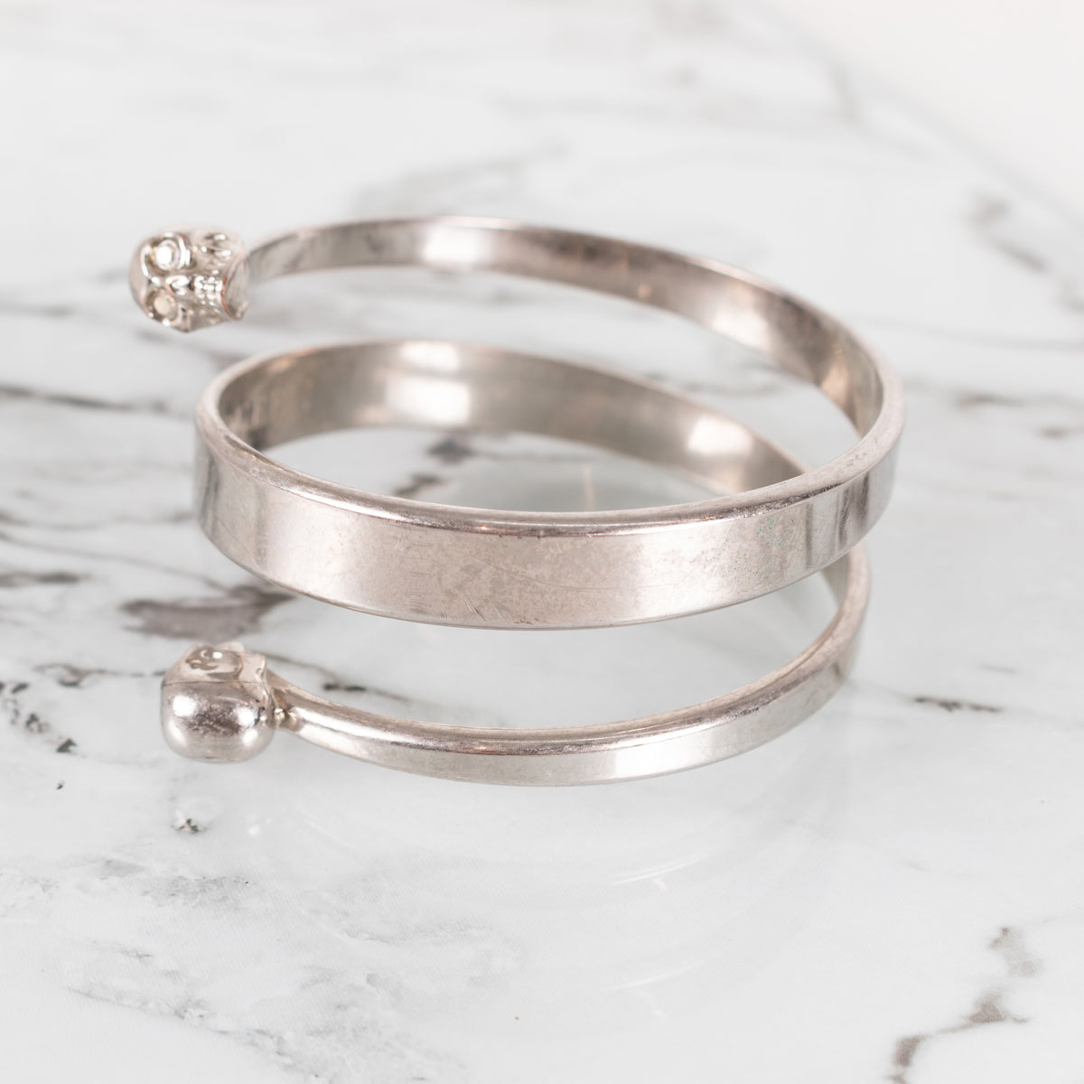 Alexander McQueen Skull Silver Tone Bangle