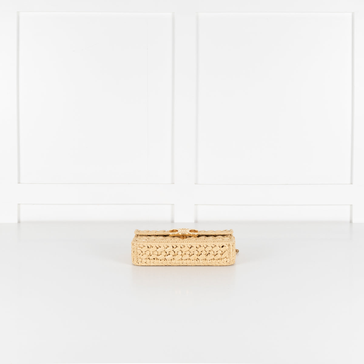 Celine Triomphe Raffia Chain Strap Bag