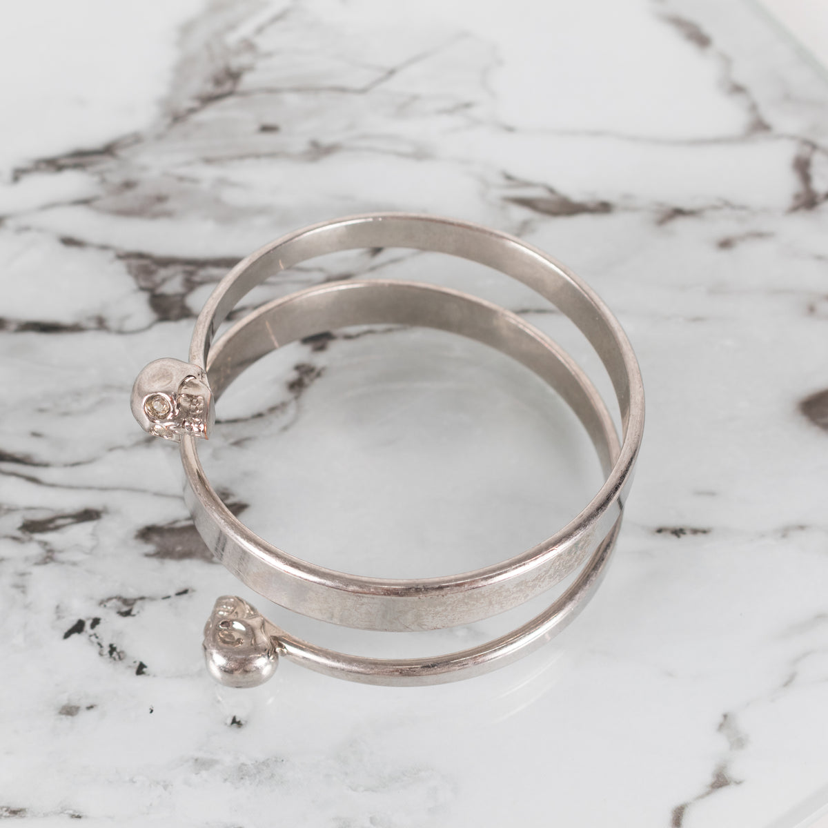 Alexander McQueen Skull Silver Tone Bangle