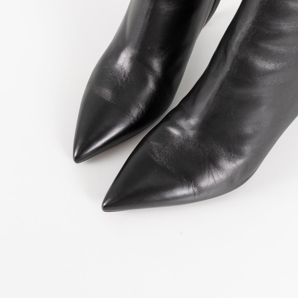 Saint Laurent Black Opyum Ankle Boots With Sculpted Heel