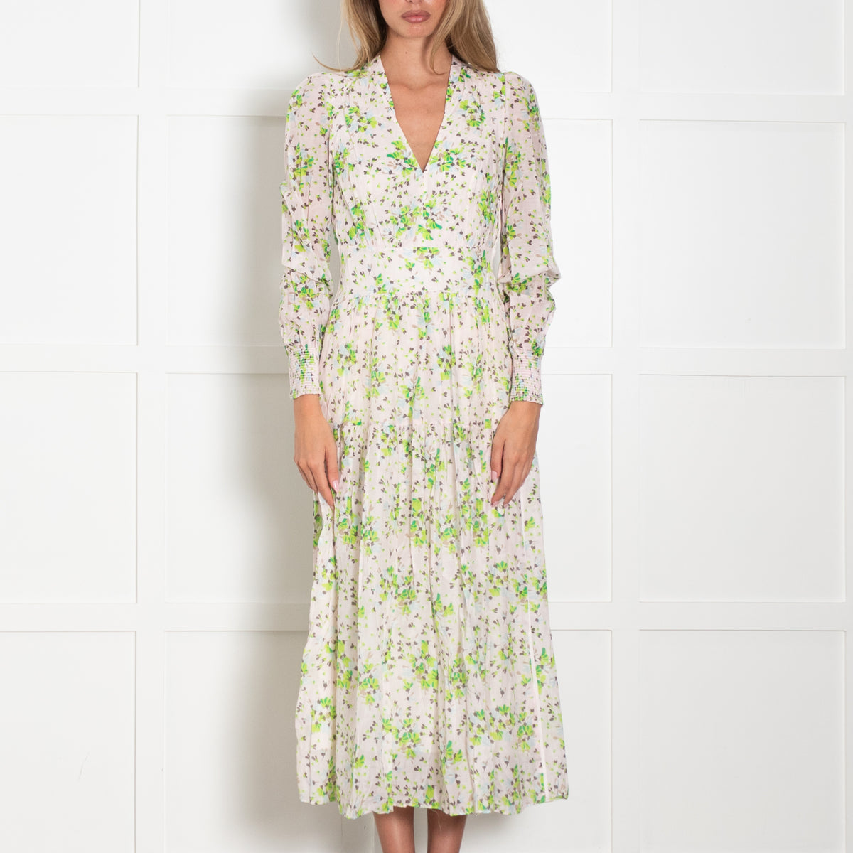 Me + Em Pink And Green Petal Burst Dress