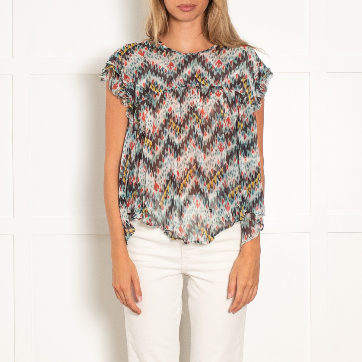 Isabel Marant Ikat Print Silk Blouse