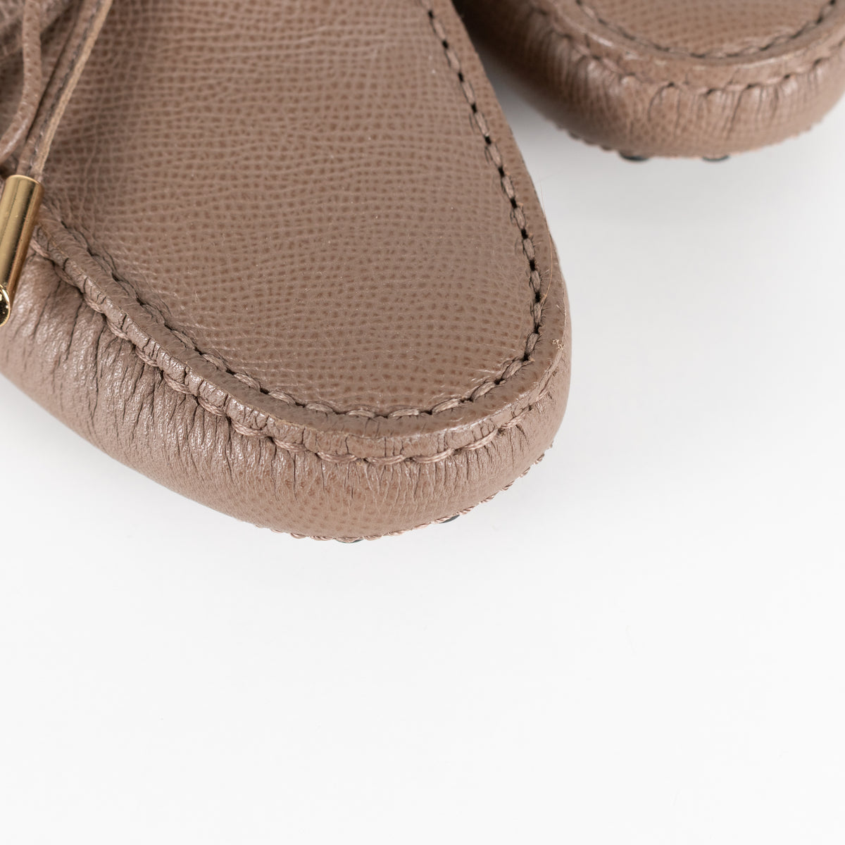 Tod's Gommino Bow Detail Beige Flat Loafers
