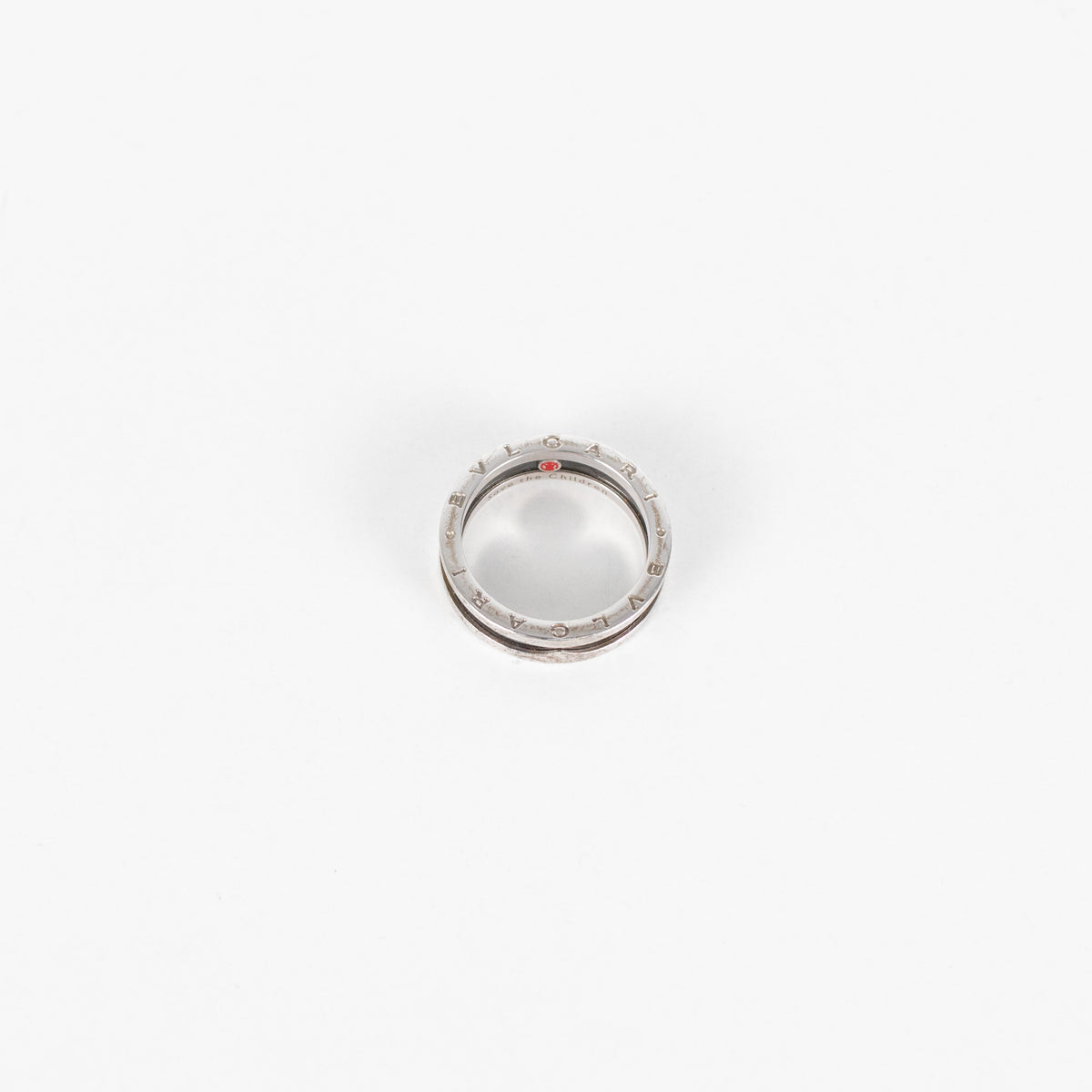 Bulgari 'Save the Children' Silver and Black Ceramic Ring UK Q