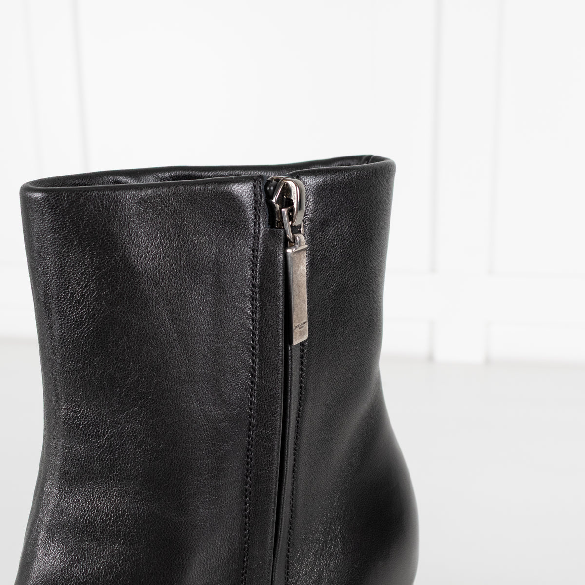 Saint Laurent Black Opyum Ankle Boots With Sculpted Heel