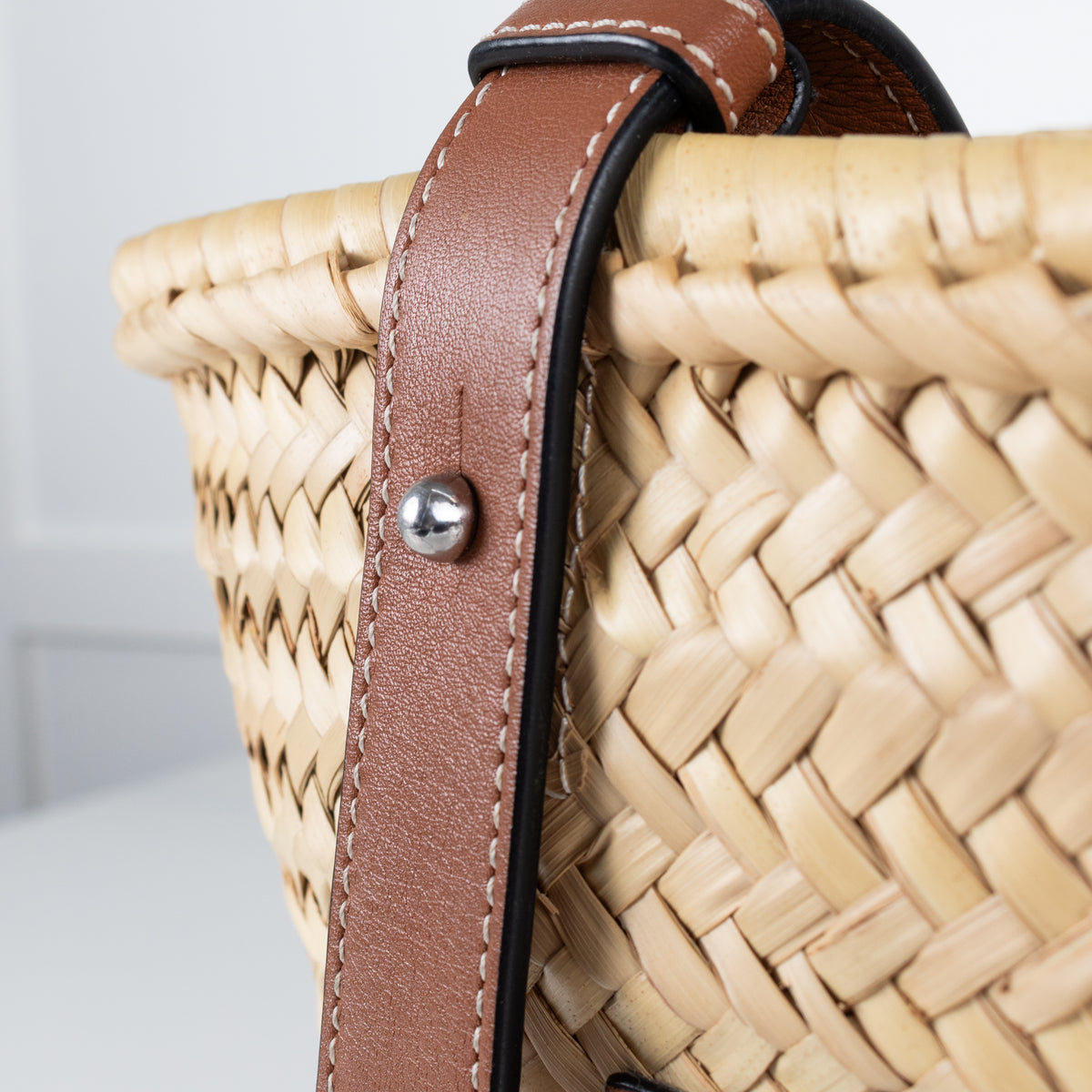 Loewe Medium Raffia Tan Anagram Tote