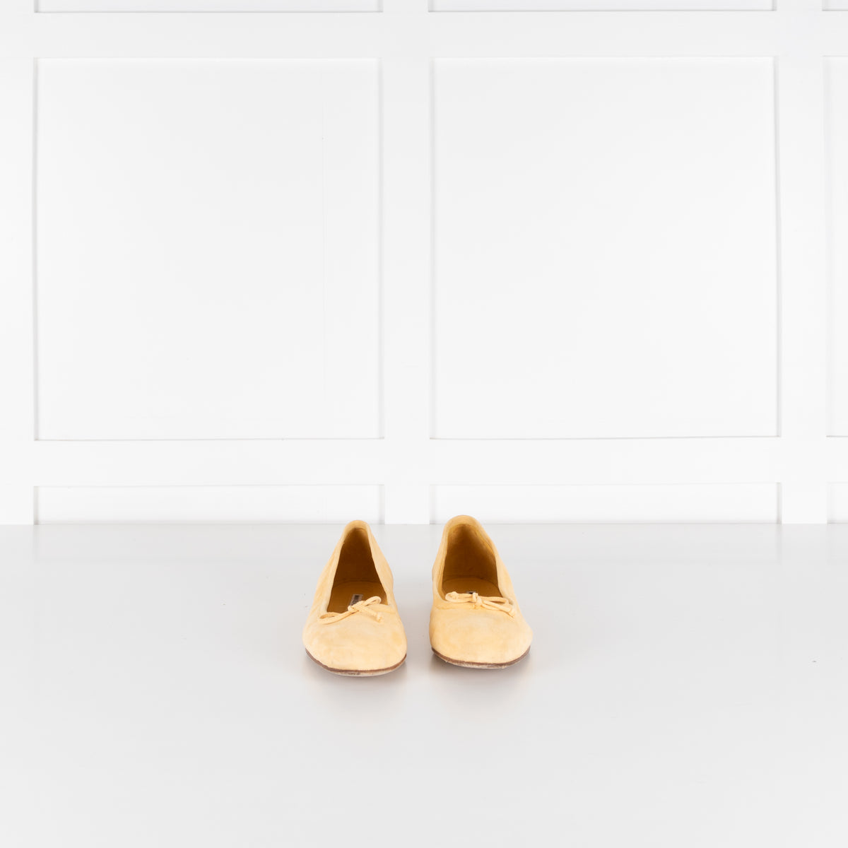 Manolo Blahnik Lemon Yellow Suede Ballet Flats
