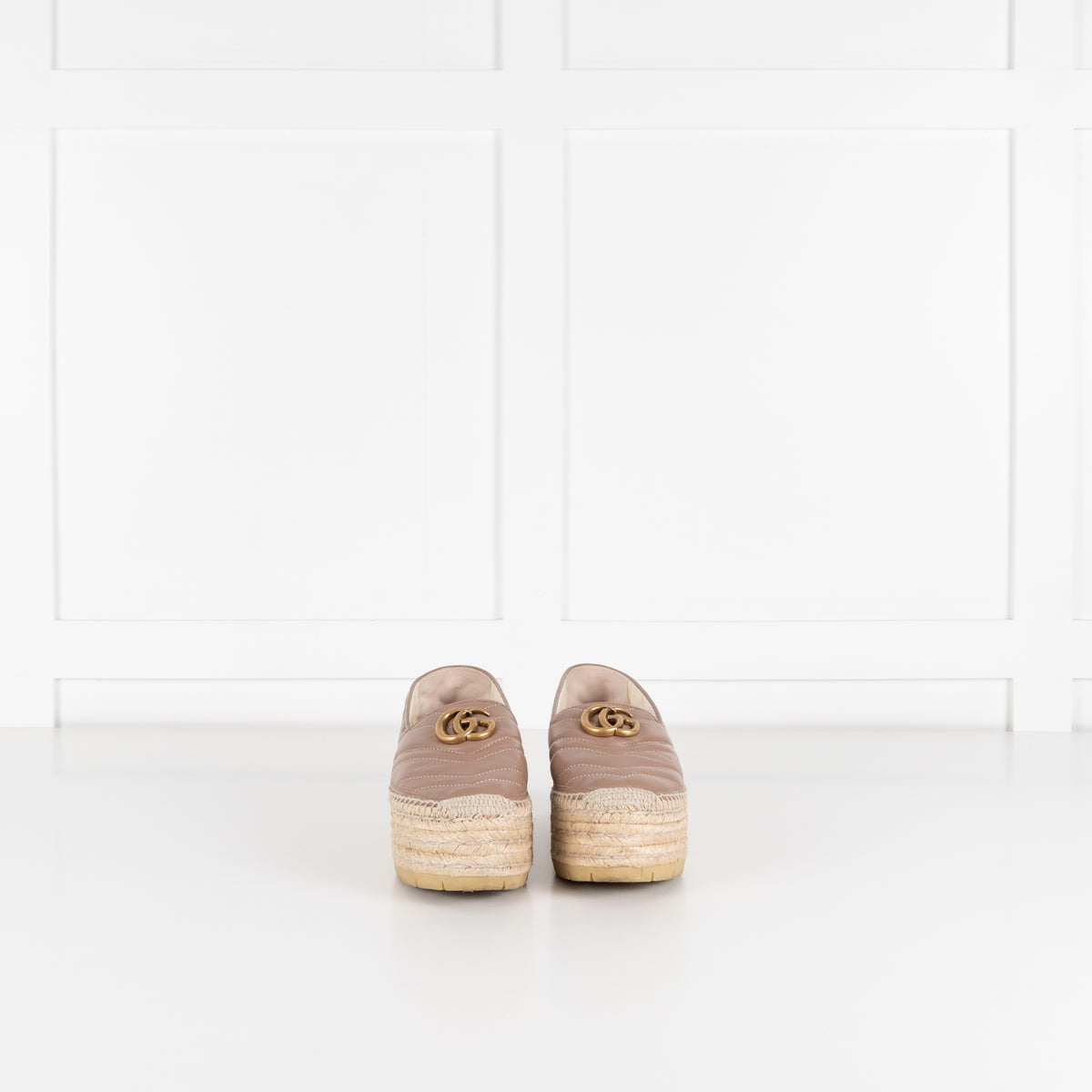Gucci Beige Marmont Platform Espadrille