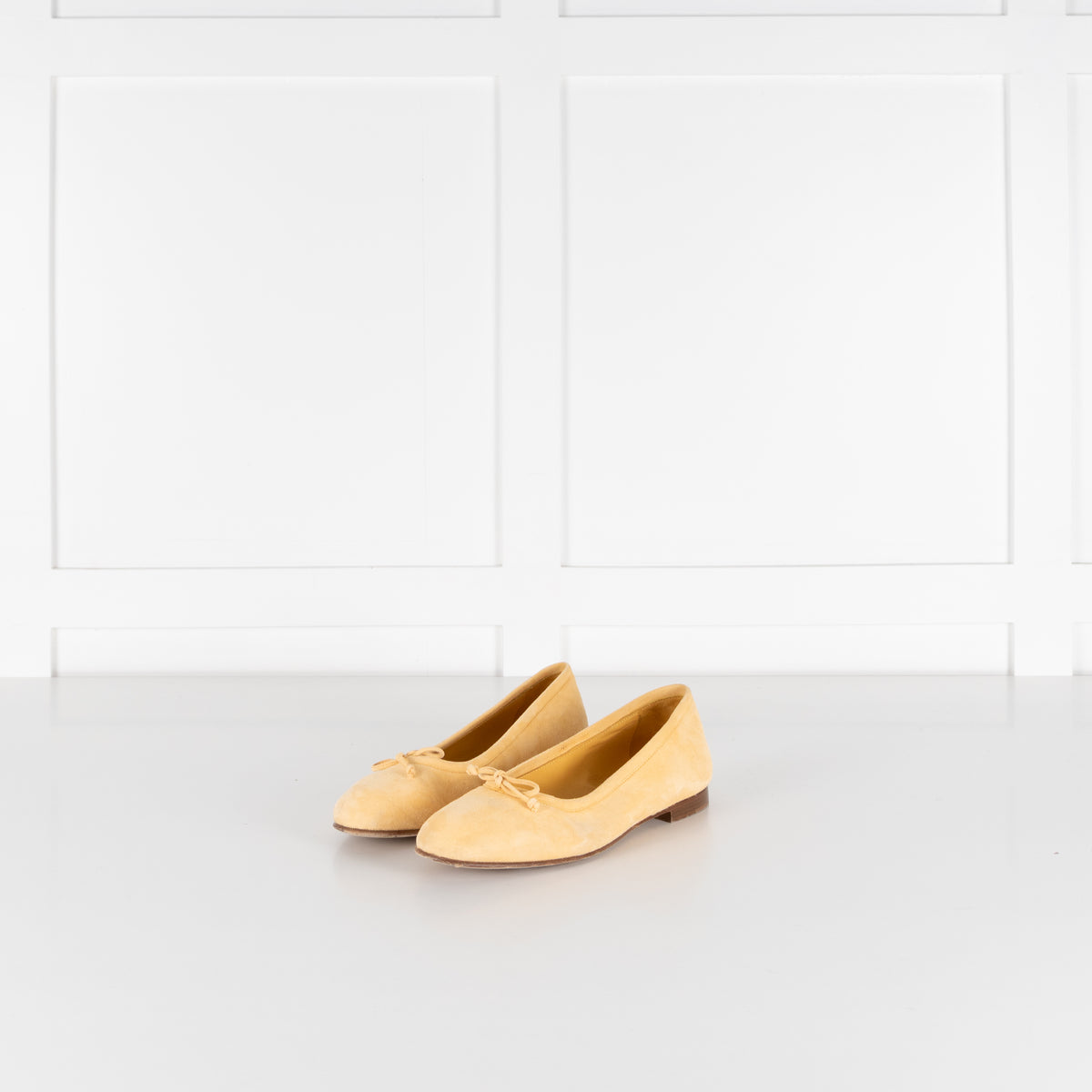 Manolo Blahnik Lemon Yellow Suede Ballet Flats