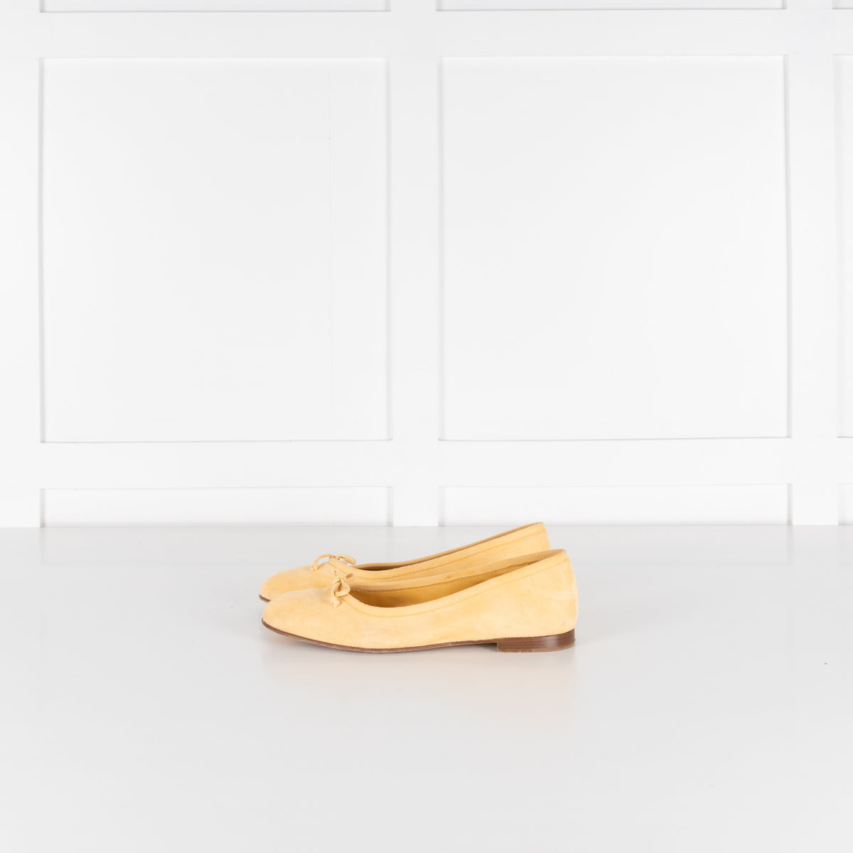 Manolo Blahnik Lemon Yellow Suede Ballet Flats