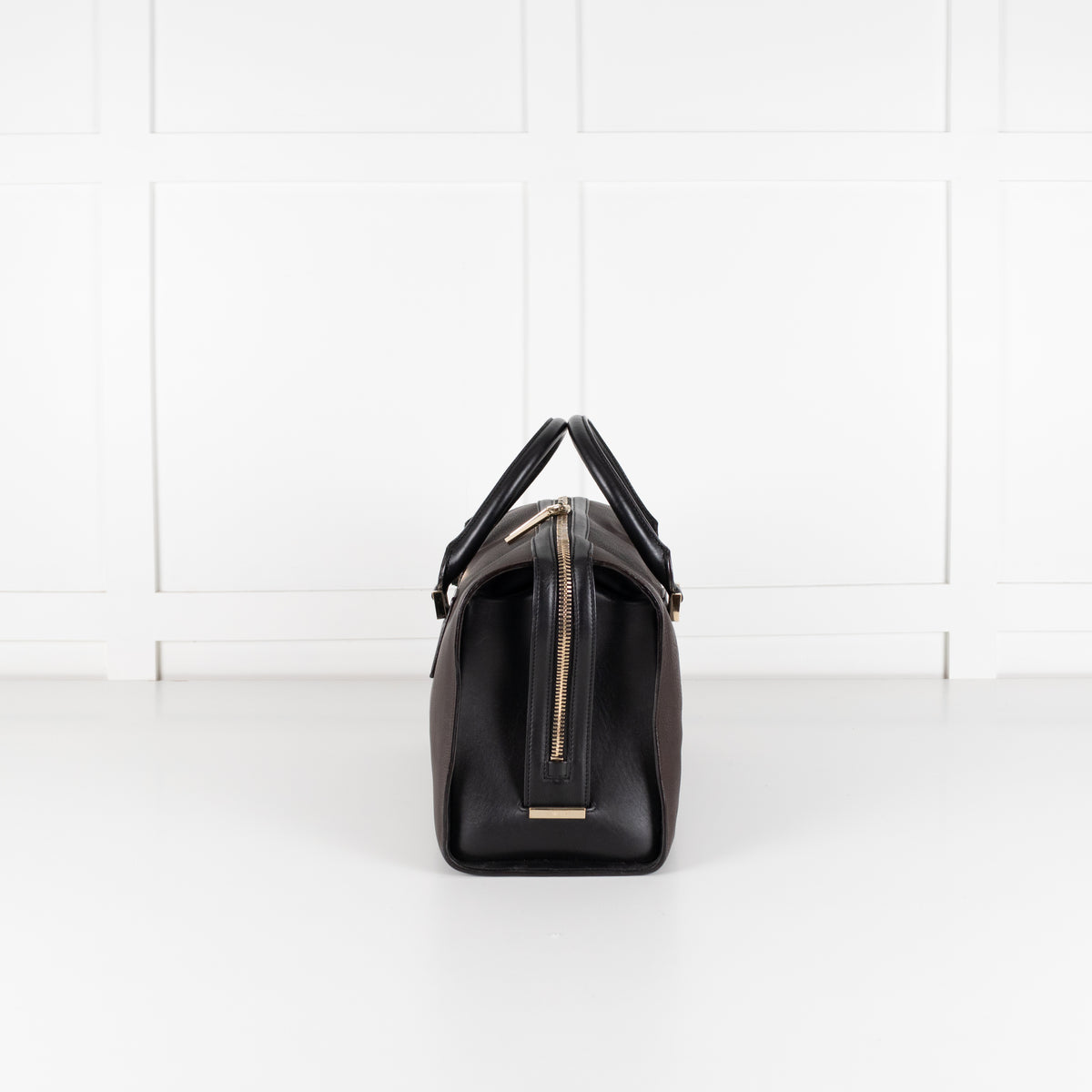 Victoria Beckham Number Brown Tote With Black Handles