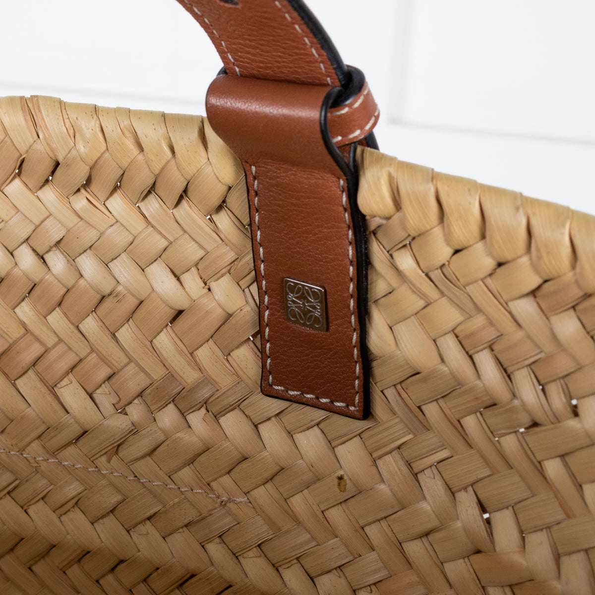 Loewe Medium Raffia Tan Anagram Tote