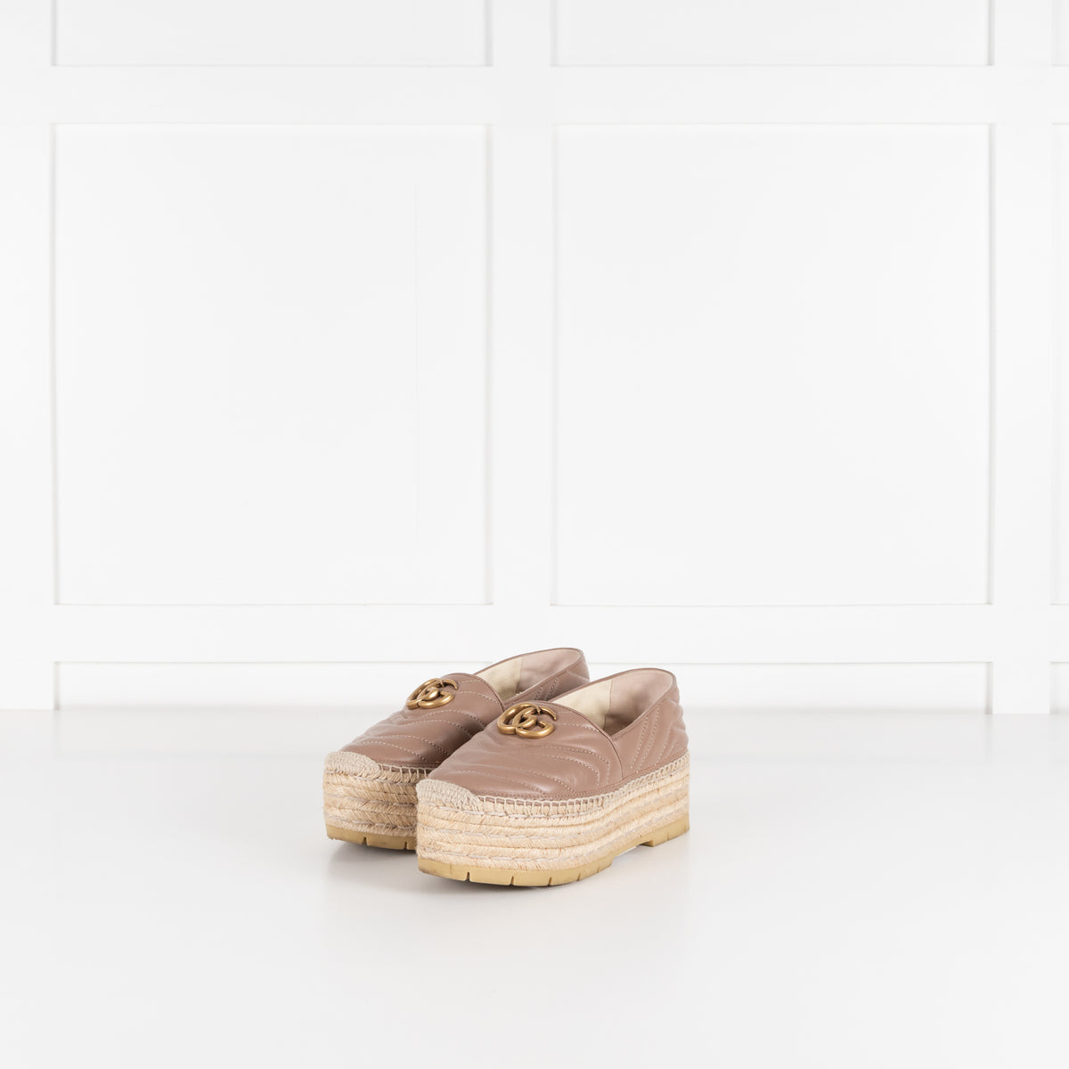 Gucci Beige Marmont Platform Espadrille