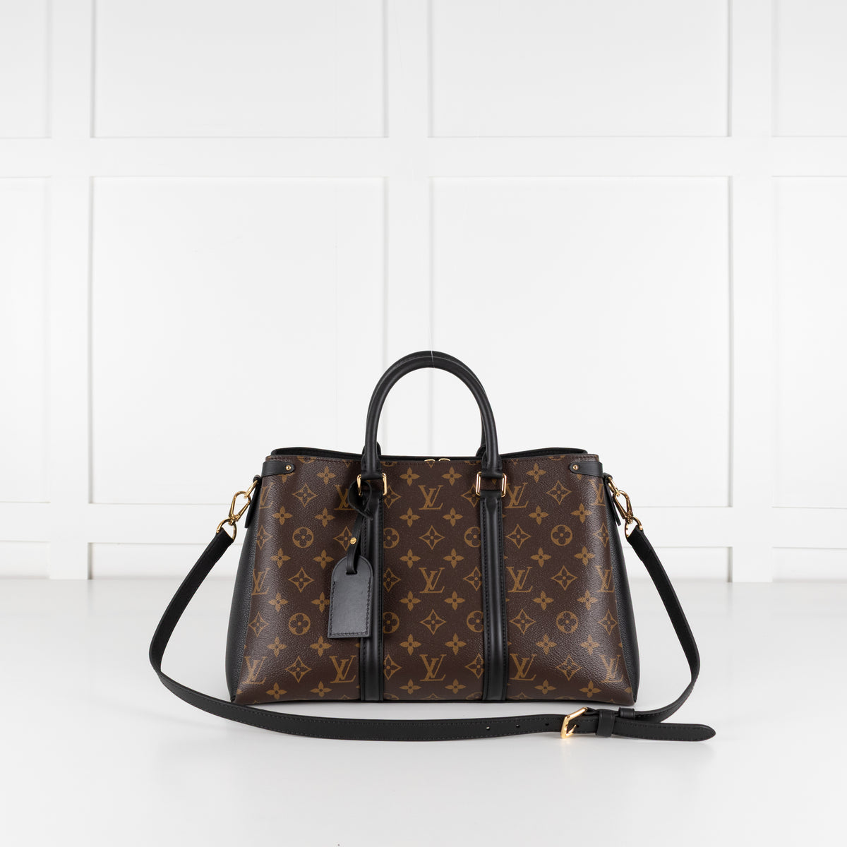 Louis Vuitton Brown Black Monogram Macassar Soufflot MM Handbag