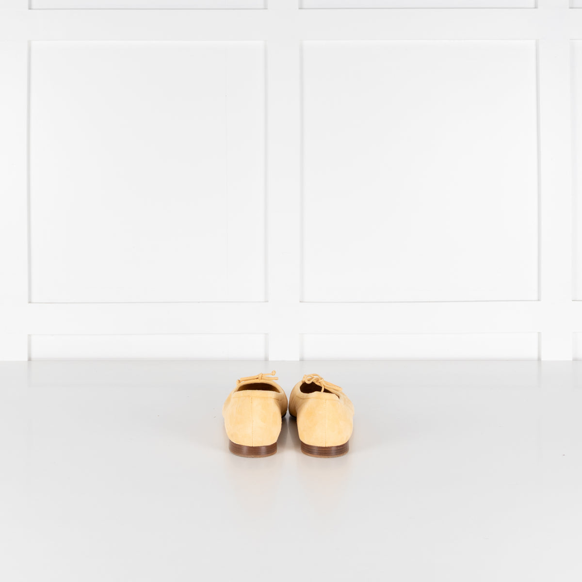 Manolo Blahnik Lemon Yellow Suede Ballet Flats
