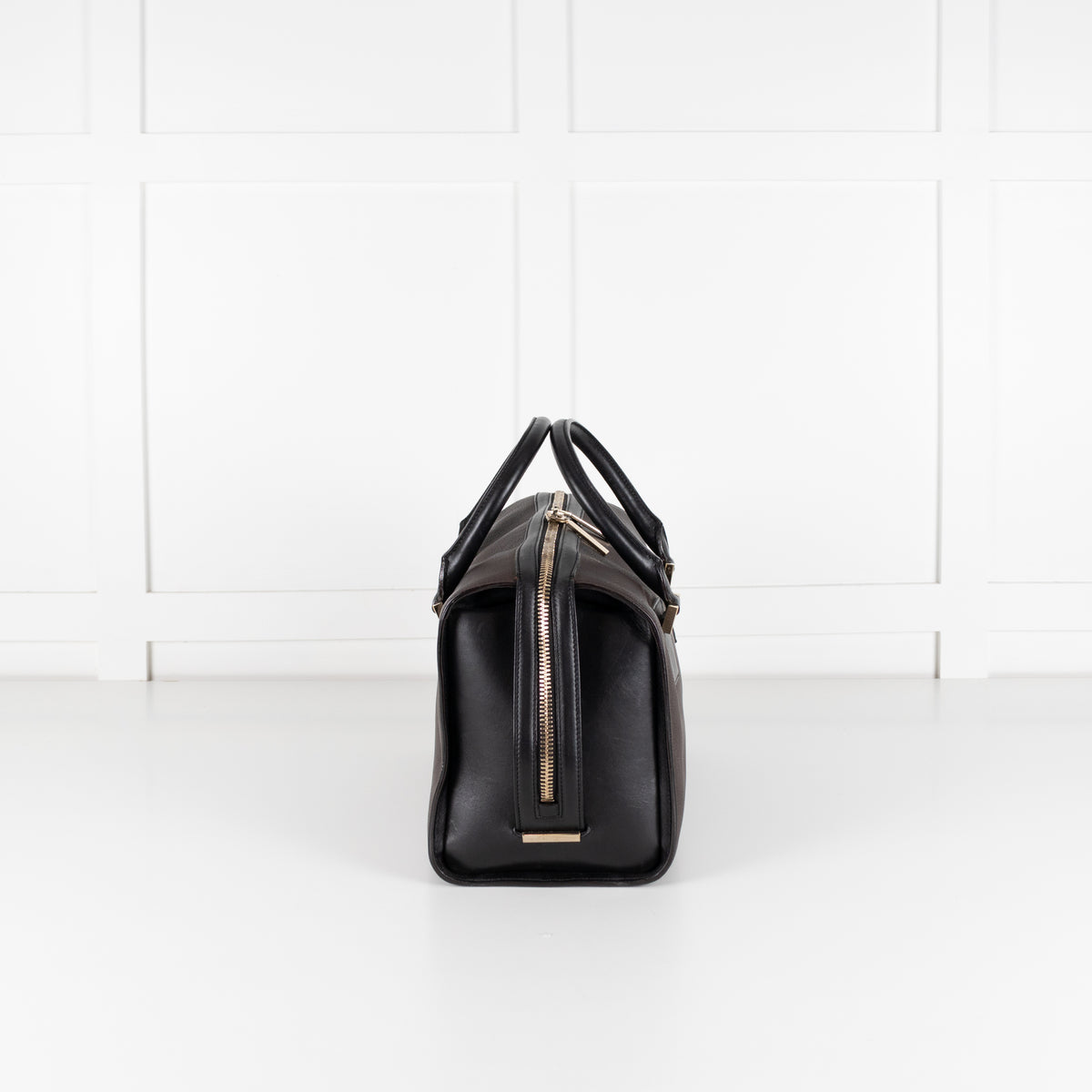 Victoria Beckham Number Brown Tote With Black Handles