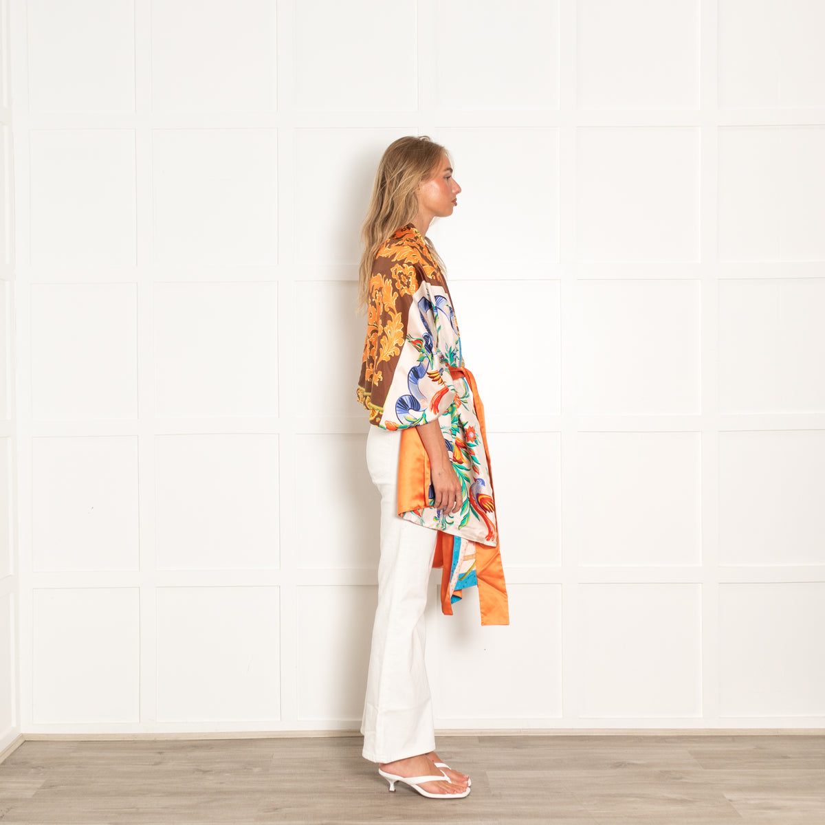 Rianna + Nina Multicolour Silk Stola With Belt
