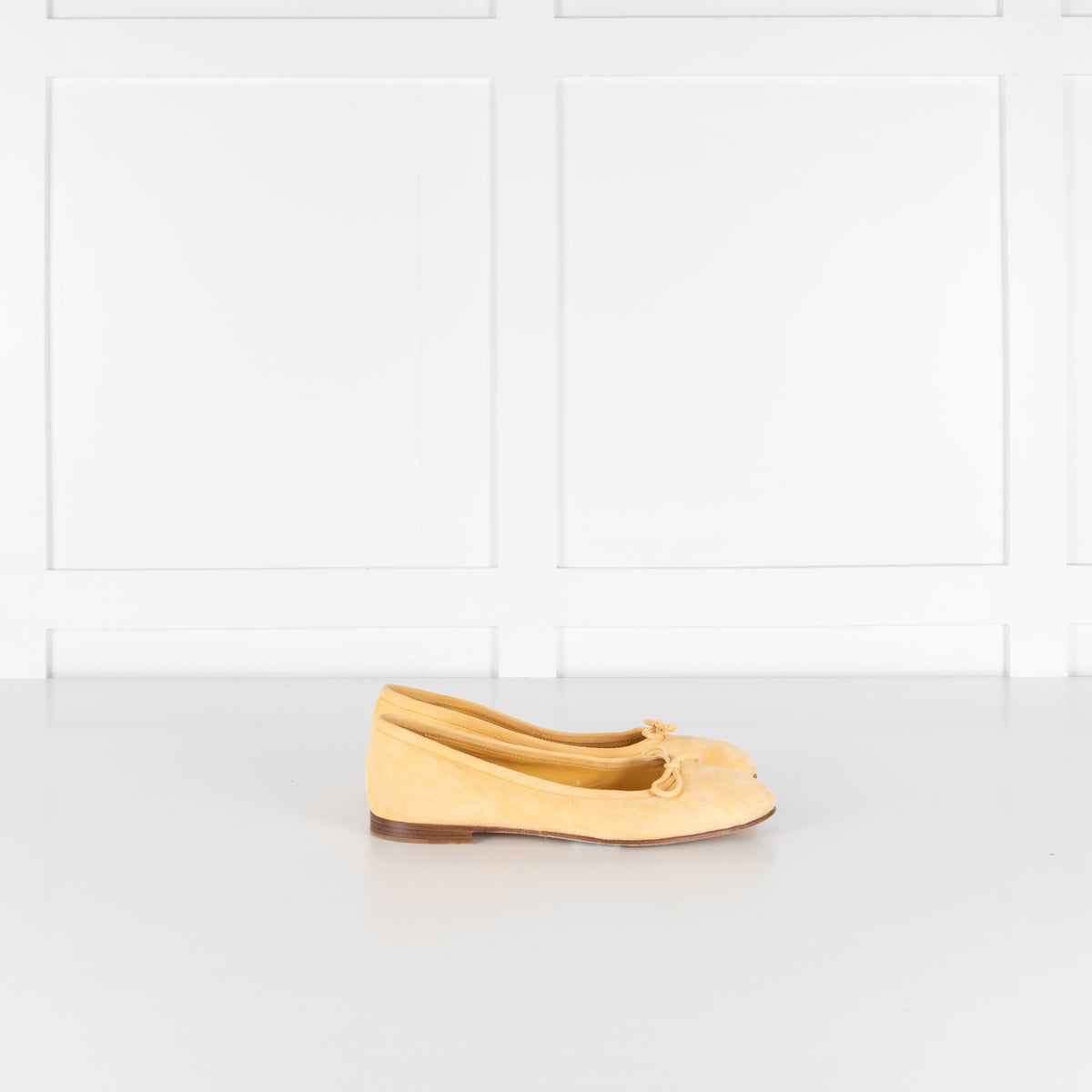 Manolo Blahnik Lemon Yellow Suede Ballet Flats