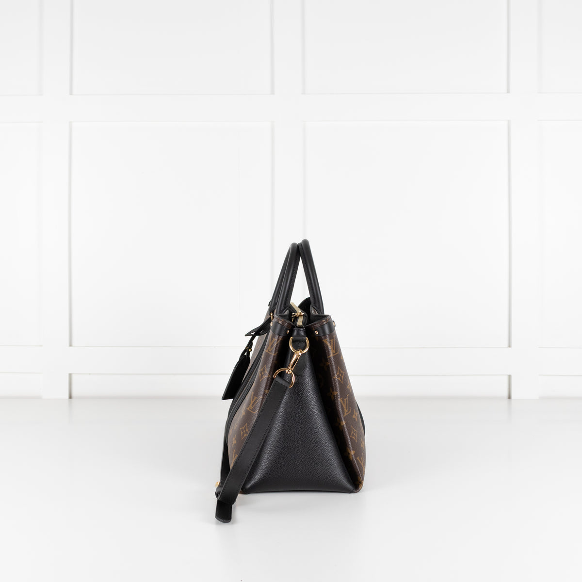 Louis Vuitton Brown Black Monogram Macassar Soufflot MM Handbag