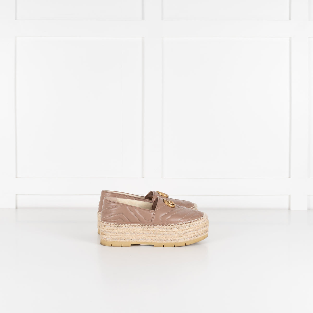 Gucci Beige Marmont Platform Espadrille